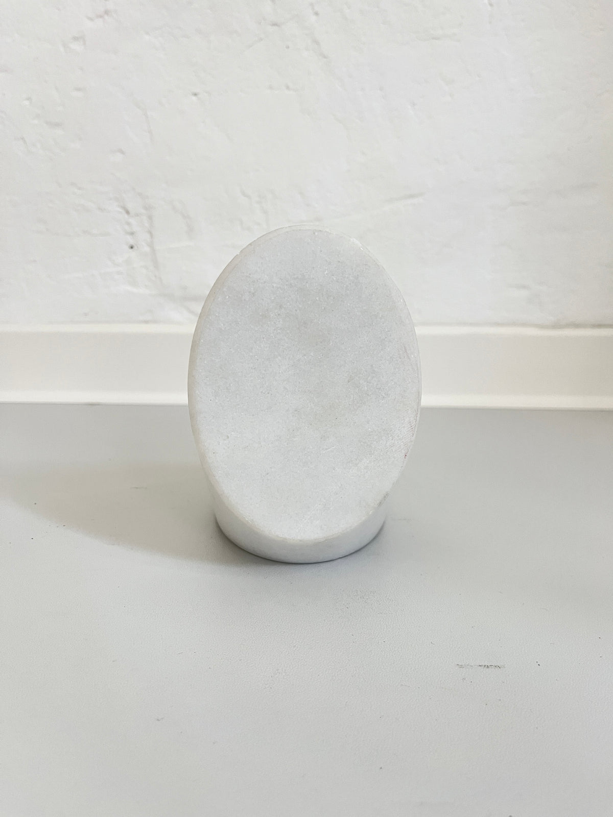 White Marble Geometric Bookend, Italy, 1980s