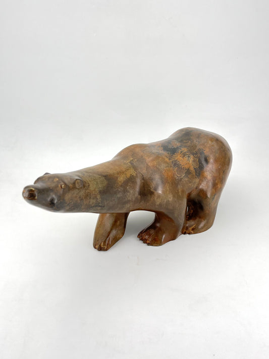 Art Deco Bronze Polar Bear Sculpture, by Pierre Chenet Foundry, France