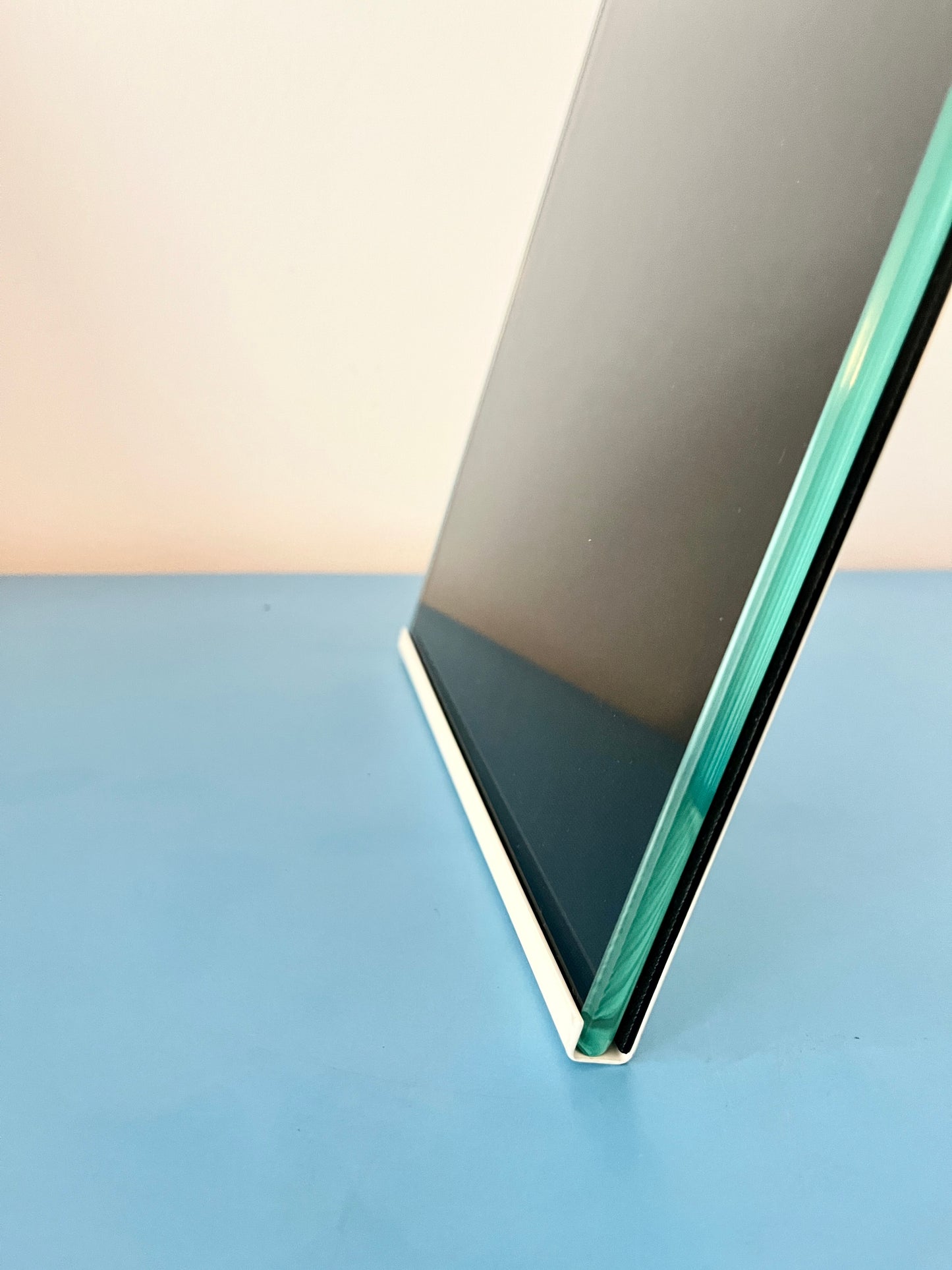 Minimal Glass & Metal Photo Frame by Progetti, Italy, 1980s