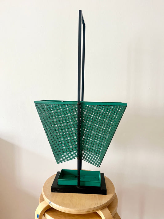 Green and black Metal Umbrella Stand, Rockabilly Style, 1950s
