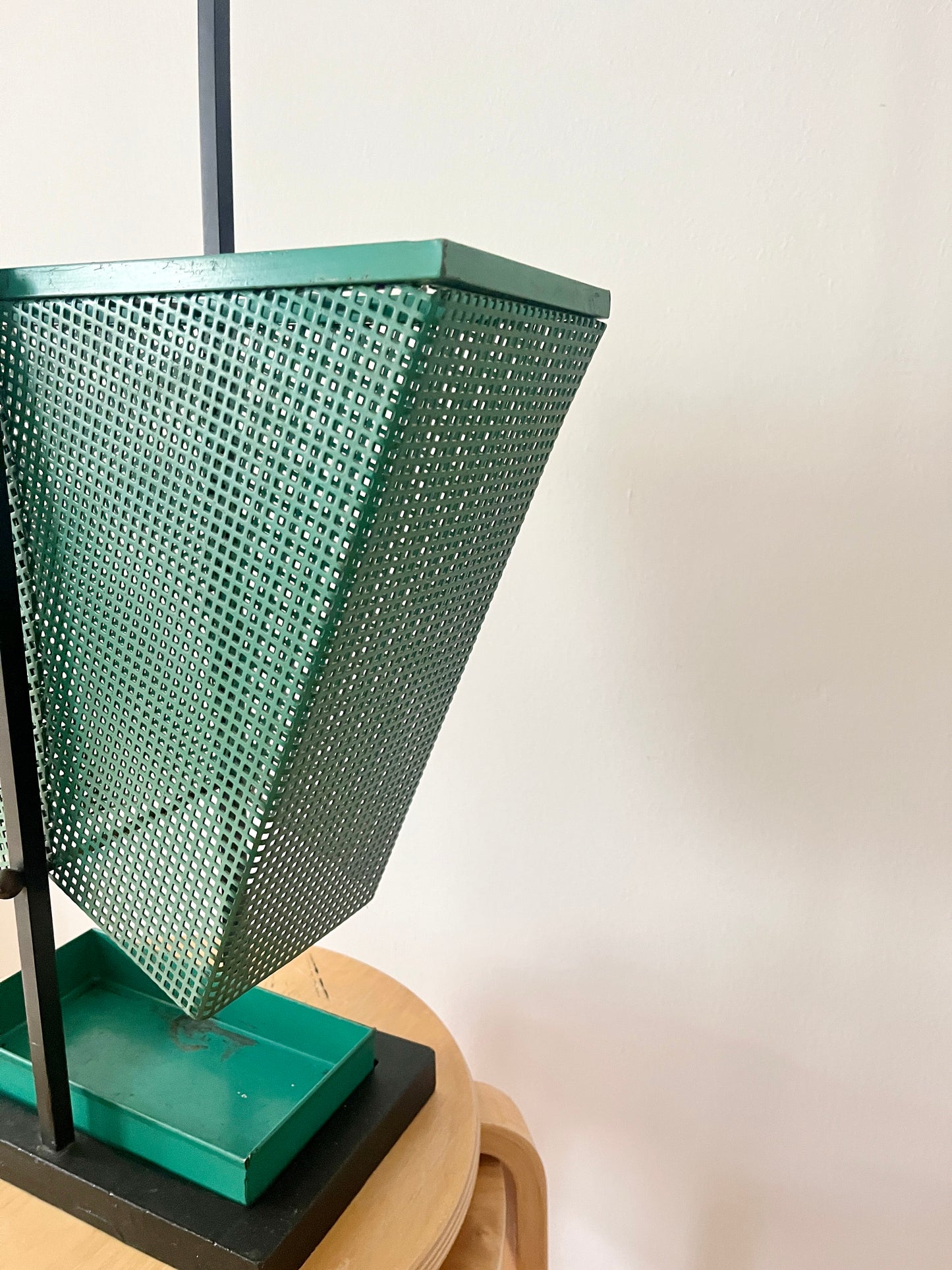 Green and black Metal Umbrella Stand, Rockabilly Style, 1950s