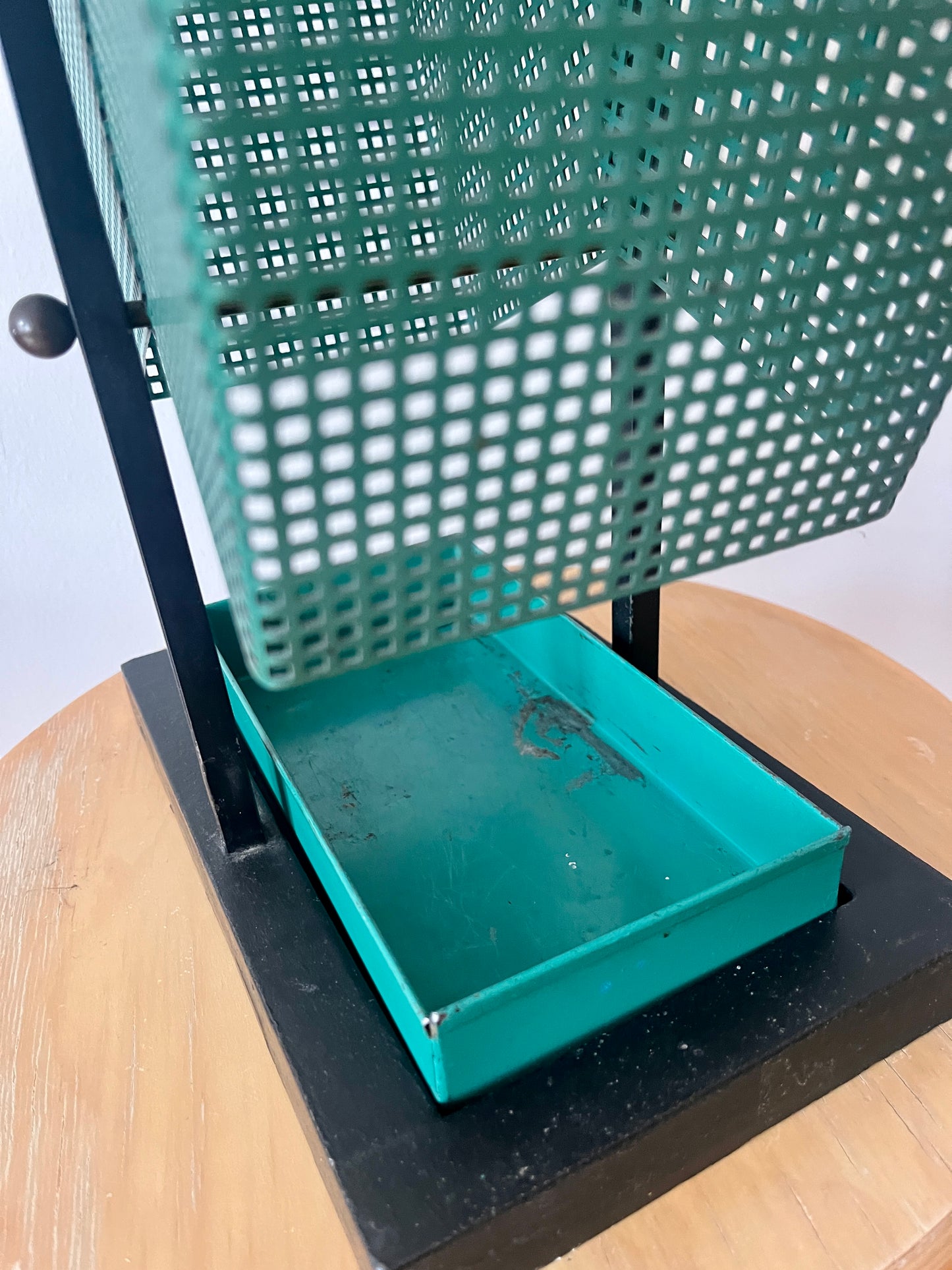 Green and black Metal Umbrella Stand, Rockabilly Style, 1950s