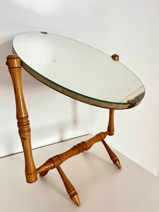 Tilting Wooden Table Mirror, Germany, 1970s