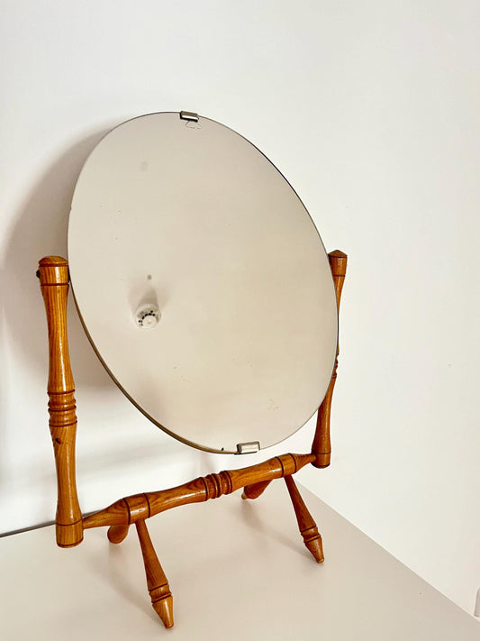 Tilting Wooden Table Mirror, Germany, 1970s
