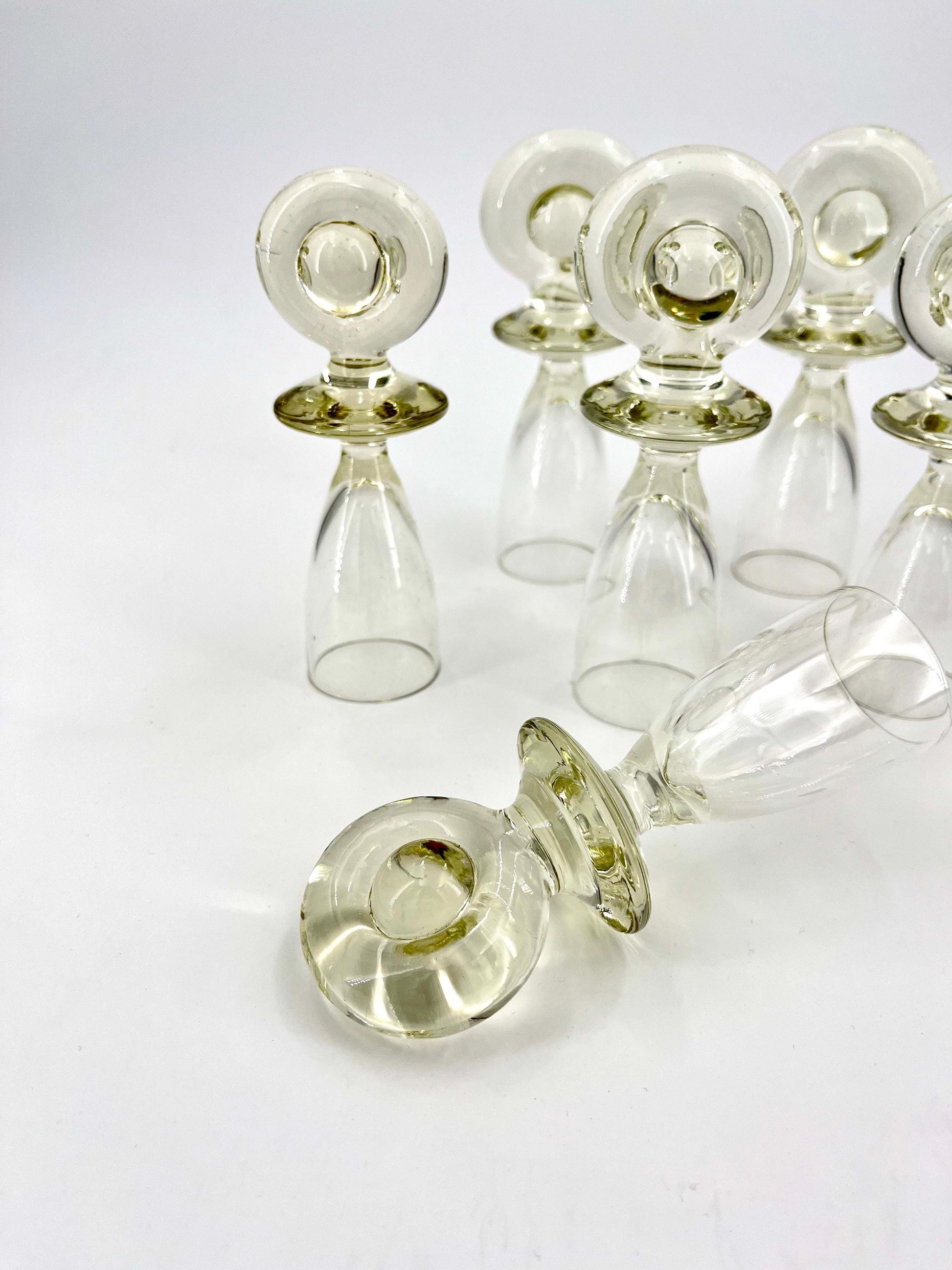 Vintage Peill & Putzler Portobello shot glasses, Germany 1970s, 1970s clear glass shot glass set
