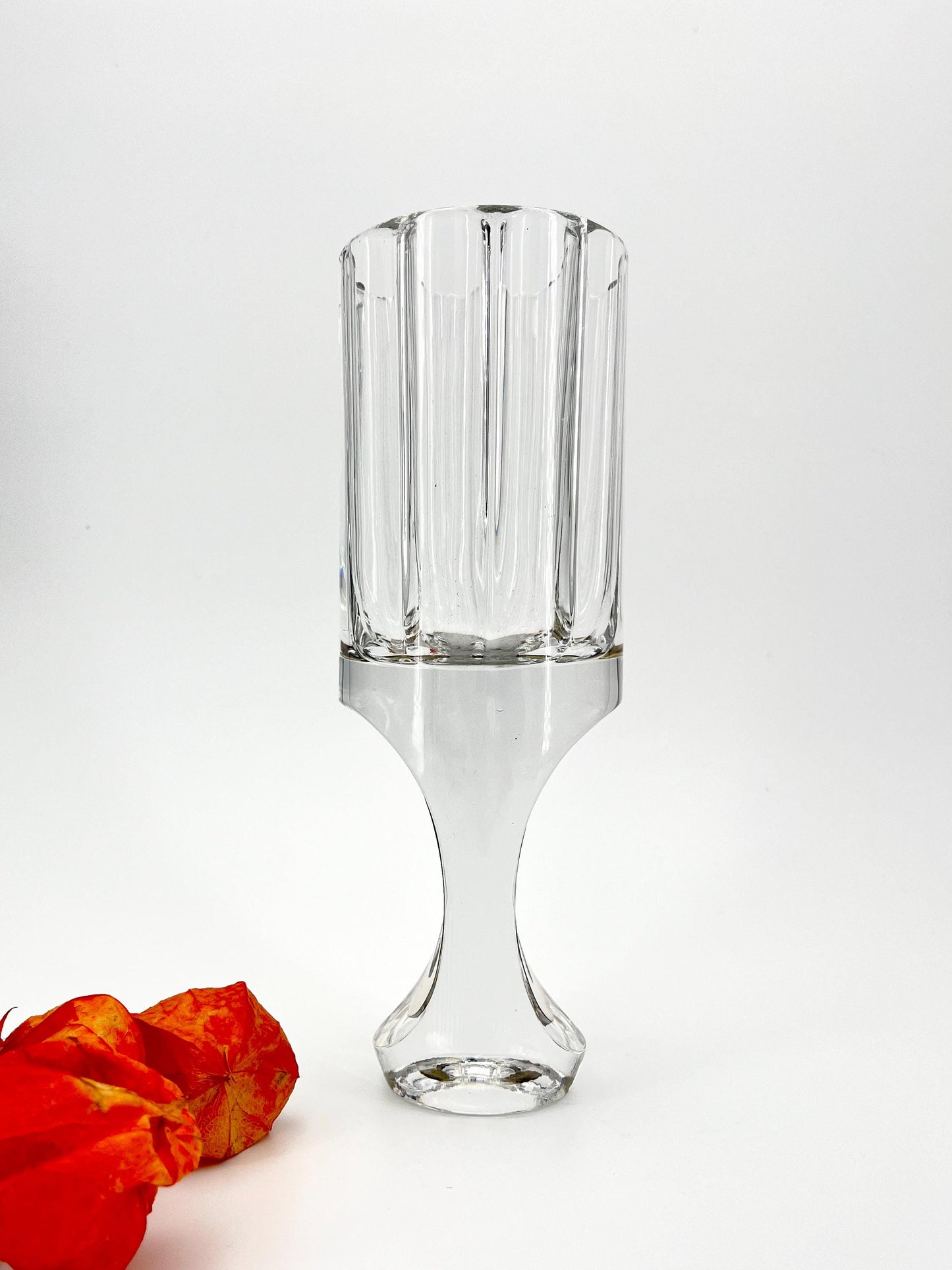Rare vintage crystal and 800 silver vase by Taddei Sestini, Italy 1970s, Taddei Sestini designer crystal vase