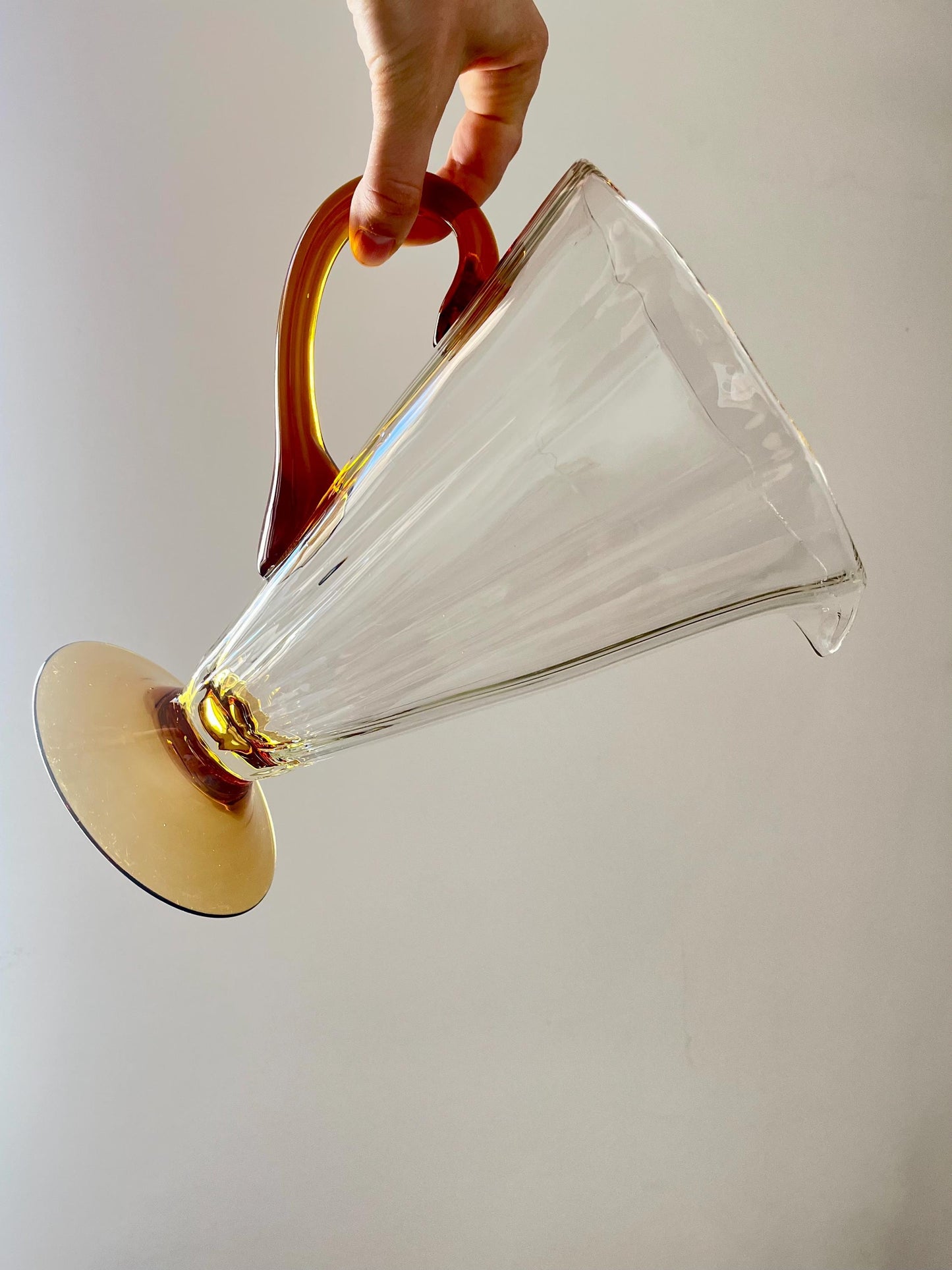 Brocca in vetro Art Déco e 4 bicchieri, Germania, anni '30