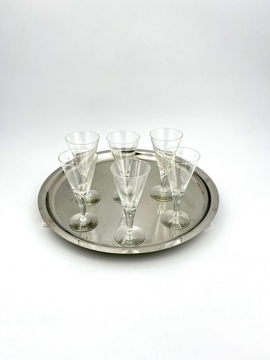 Holmegaard Clausholm Glass set of 6 by Per Lütken, Denmark, 1950s