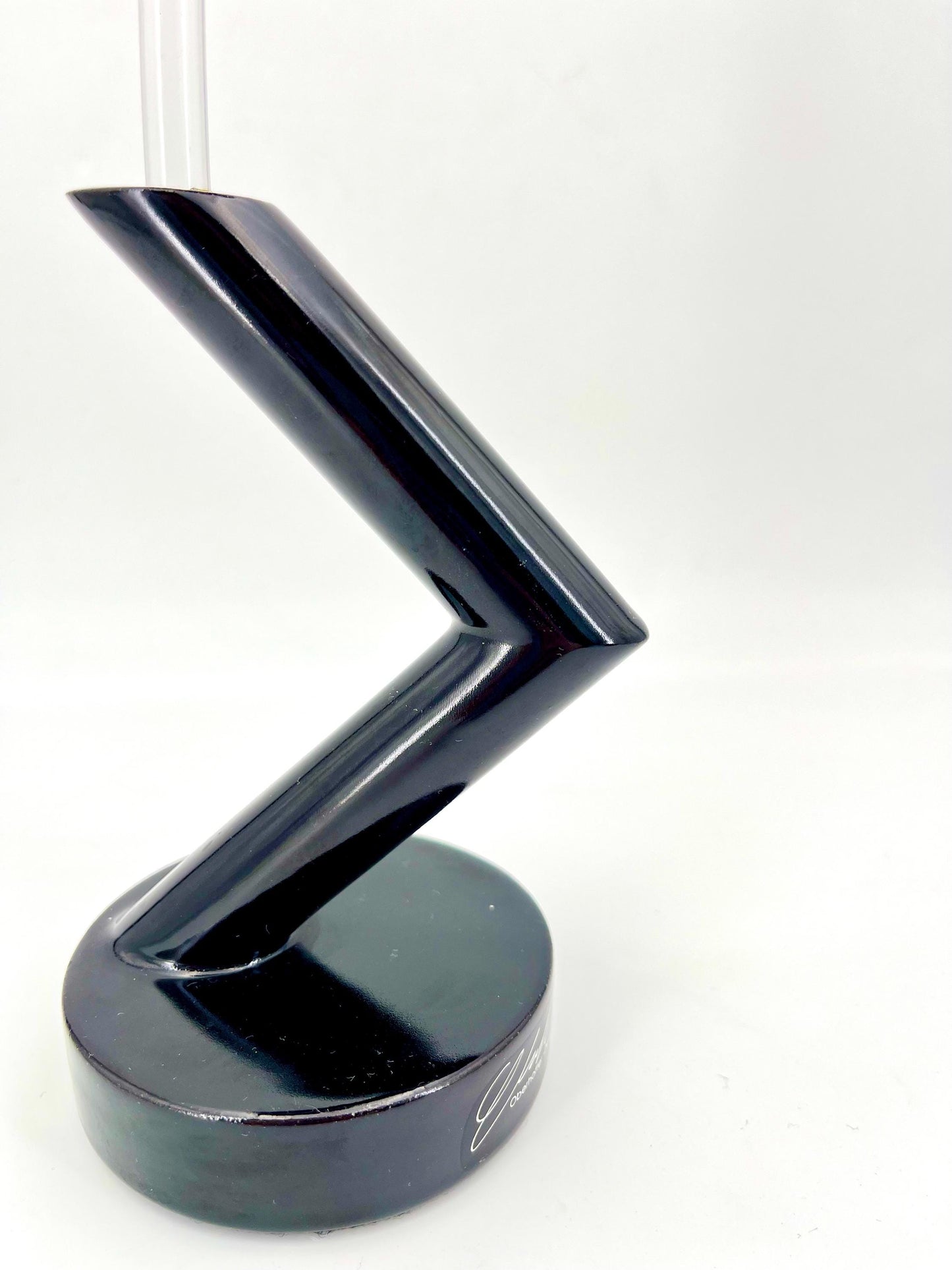 Schwarzer Keramik-Kerzenhalter im Space-Age-Stil von Oberhoffer Nr. 1497, Deutschland, 1970er Jahre