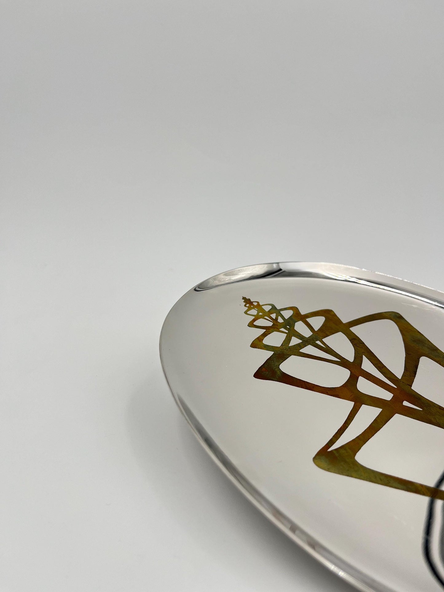 Steel Plate with Bronze Shell Design, Sambonet, Italy, 1980a