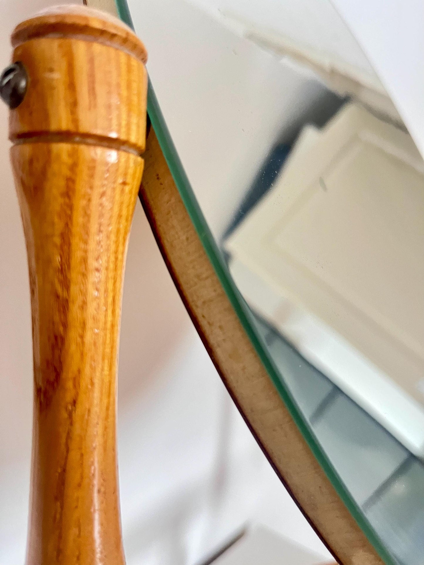 Vintage tilting wooden table mirror, Germany 1970s, 1970s vintage dresser mirror