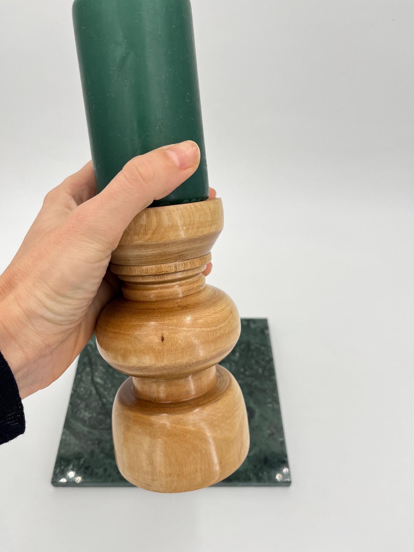 Vintage Scandinavian wood candle holder, 1960s, vintage Nordic wood candle holder
