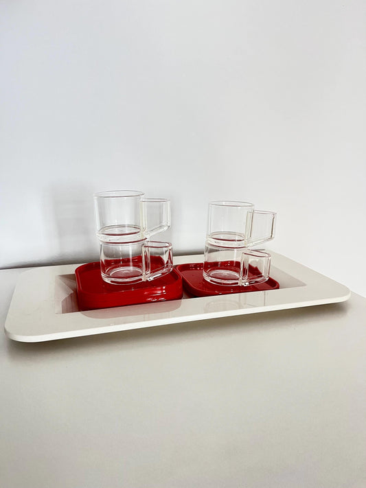 Vintage Acrylic Space Age Espresso Cups, Biesse, Italy, 1970s