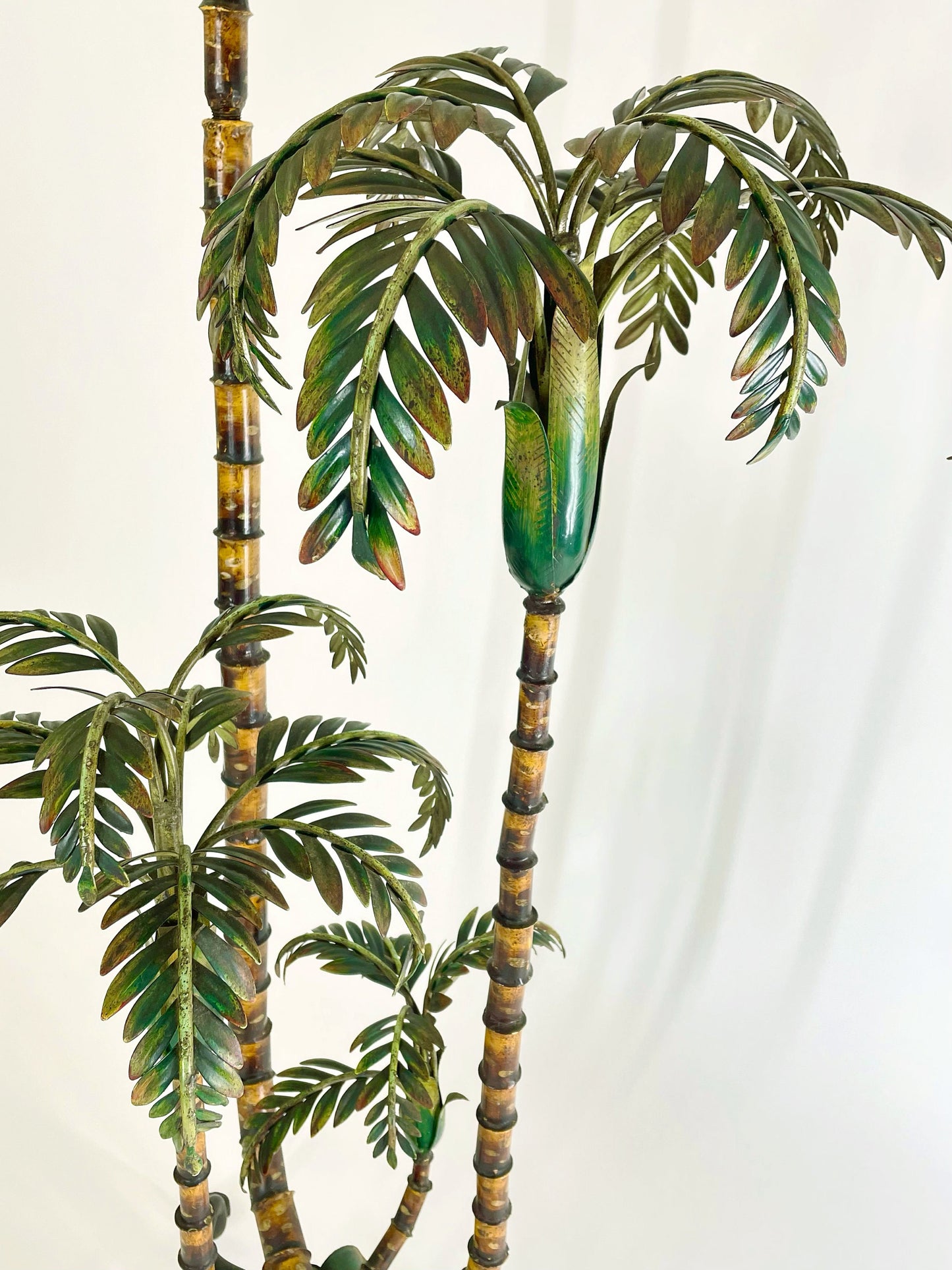 Palm Tree Floor Lamp, Handcrafted Painted Metal, France, 1920s