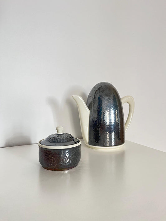 Art Deco Ceramic Teapot & Sugar Bowl Set, Germany