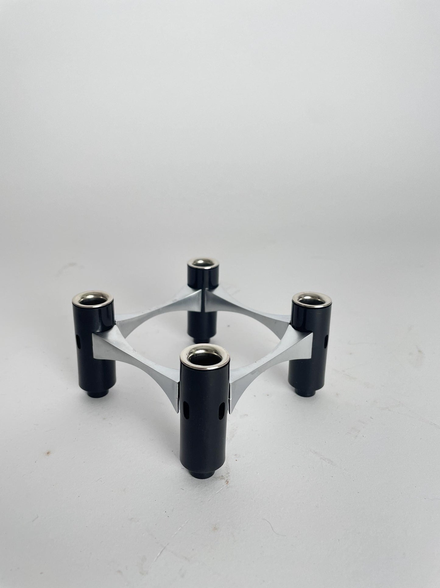 BMF Modular Candle Holder, Black & Silver, with Original Box, Germany, 1960s