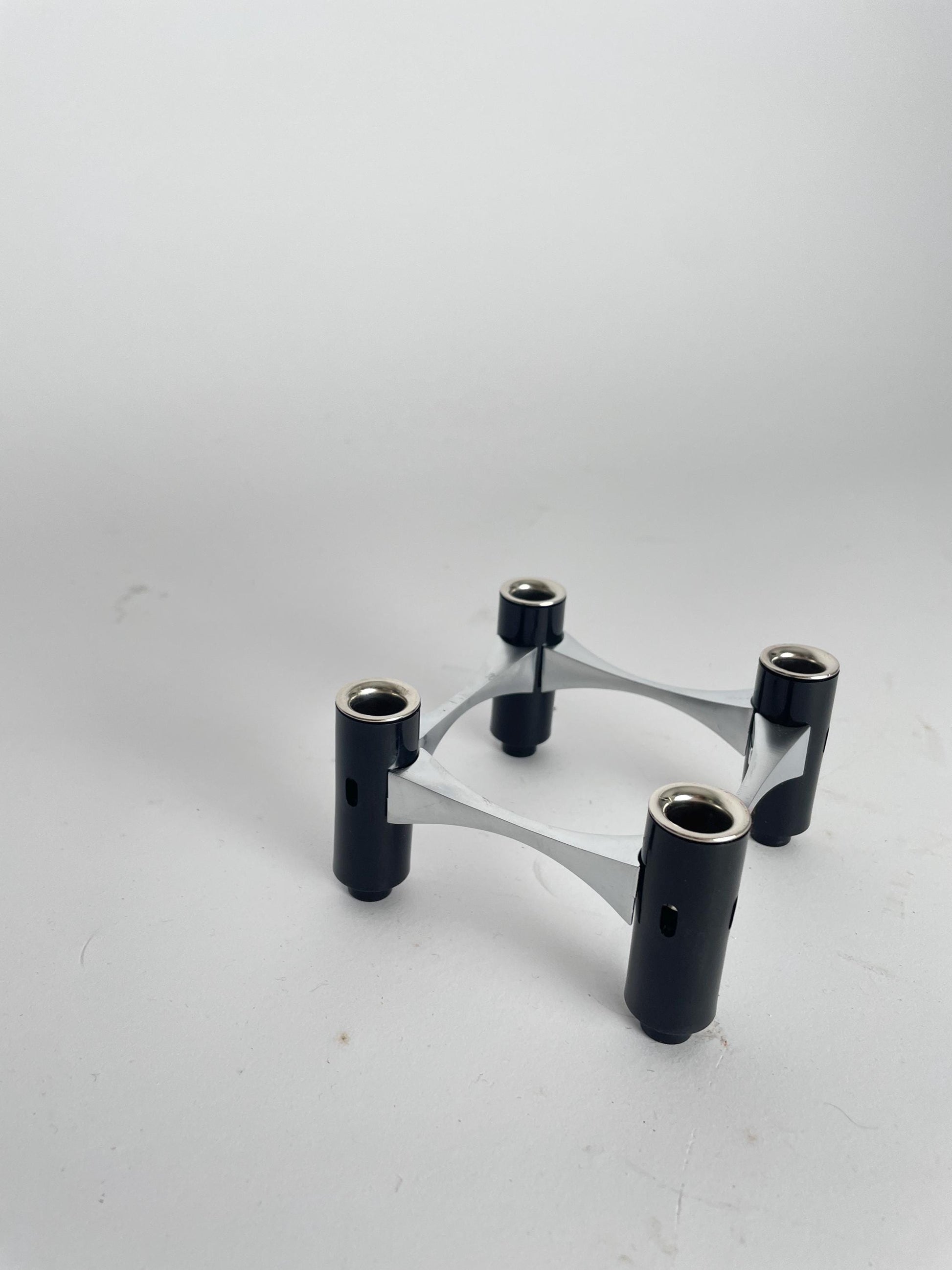 BMF Modular Candle Holder, Black & Silver, with Original Box, Germany, 1960s