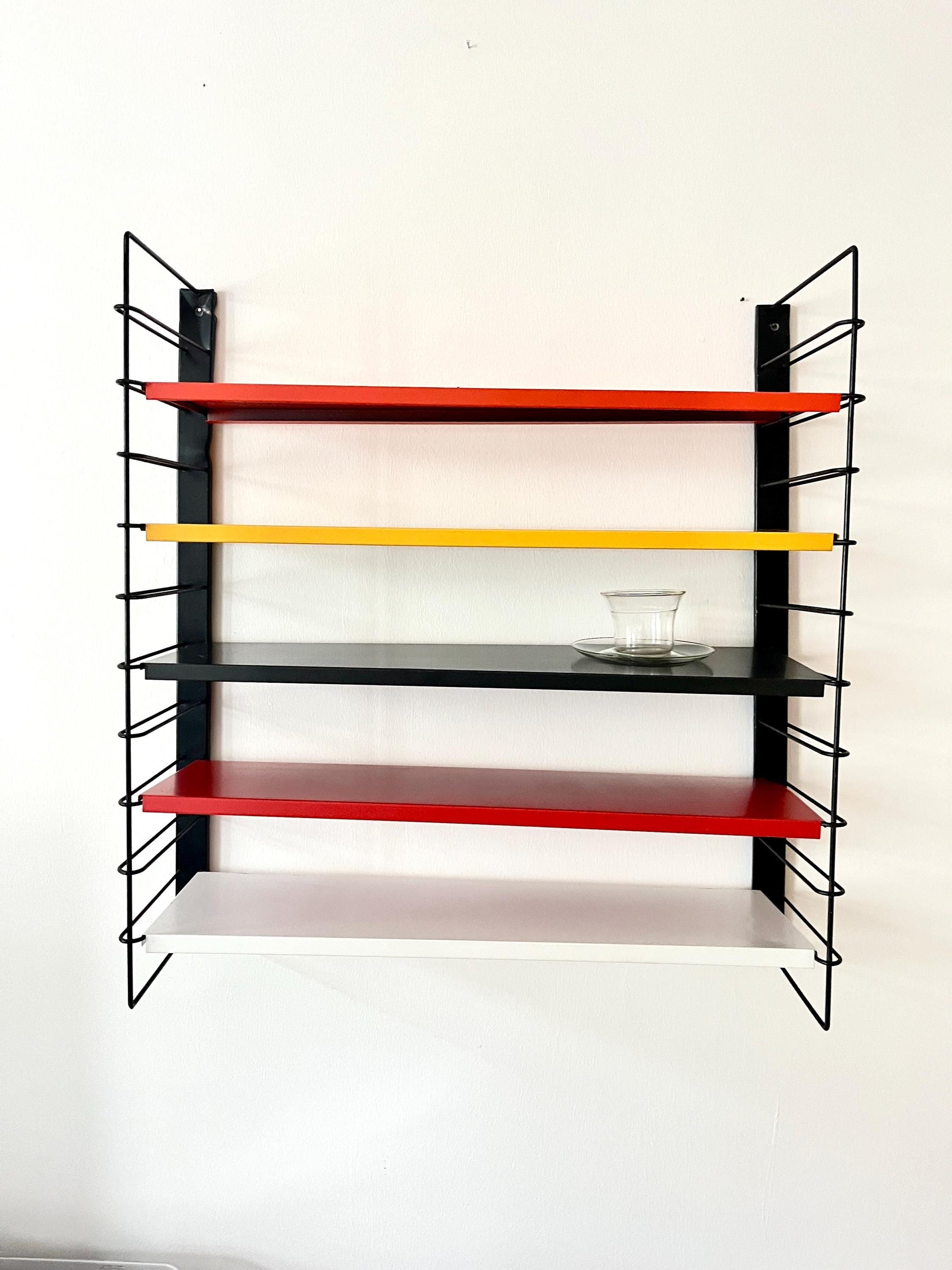 Tomado 'De Stijl' Modular Metal Wall Shelf by Friso Kramer, Netherlands, 1950s
