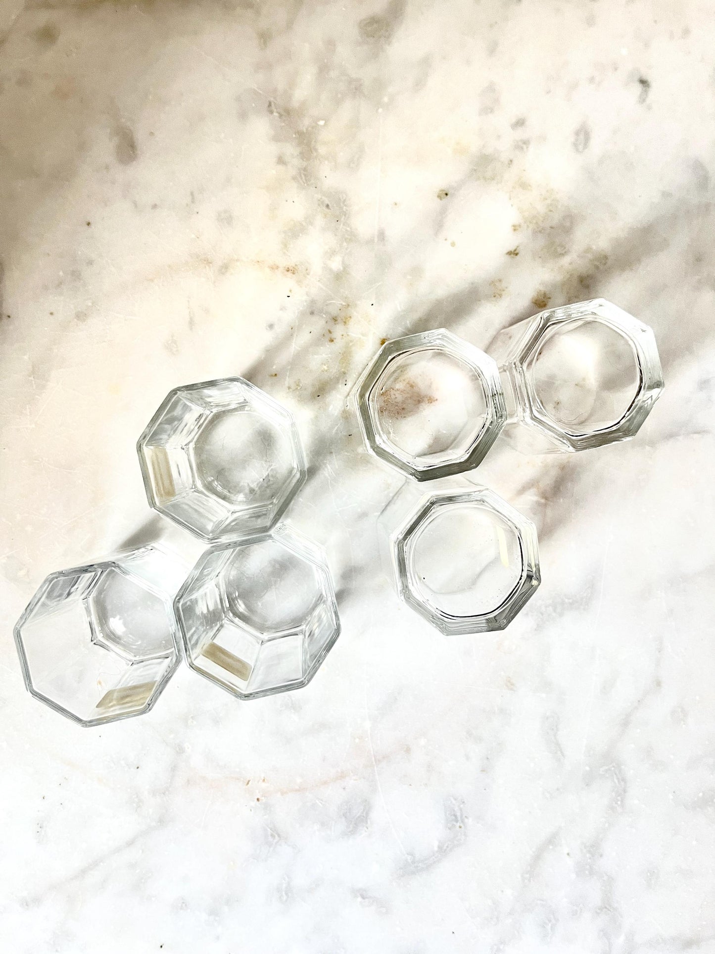 Set of 6 Hexagonal Shot Glasses by Luminarc, France, 1980s