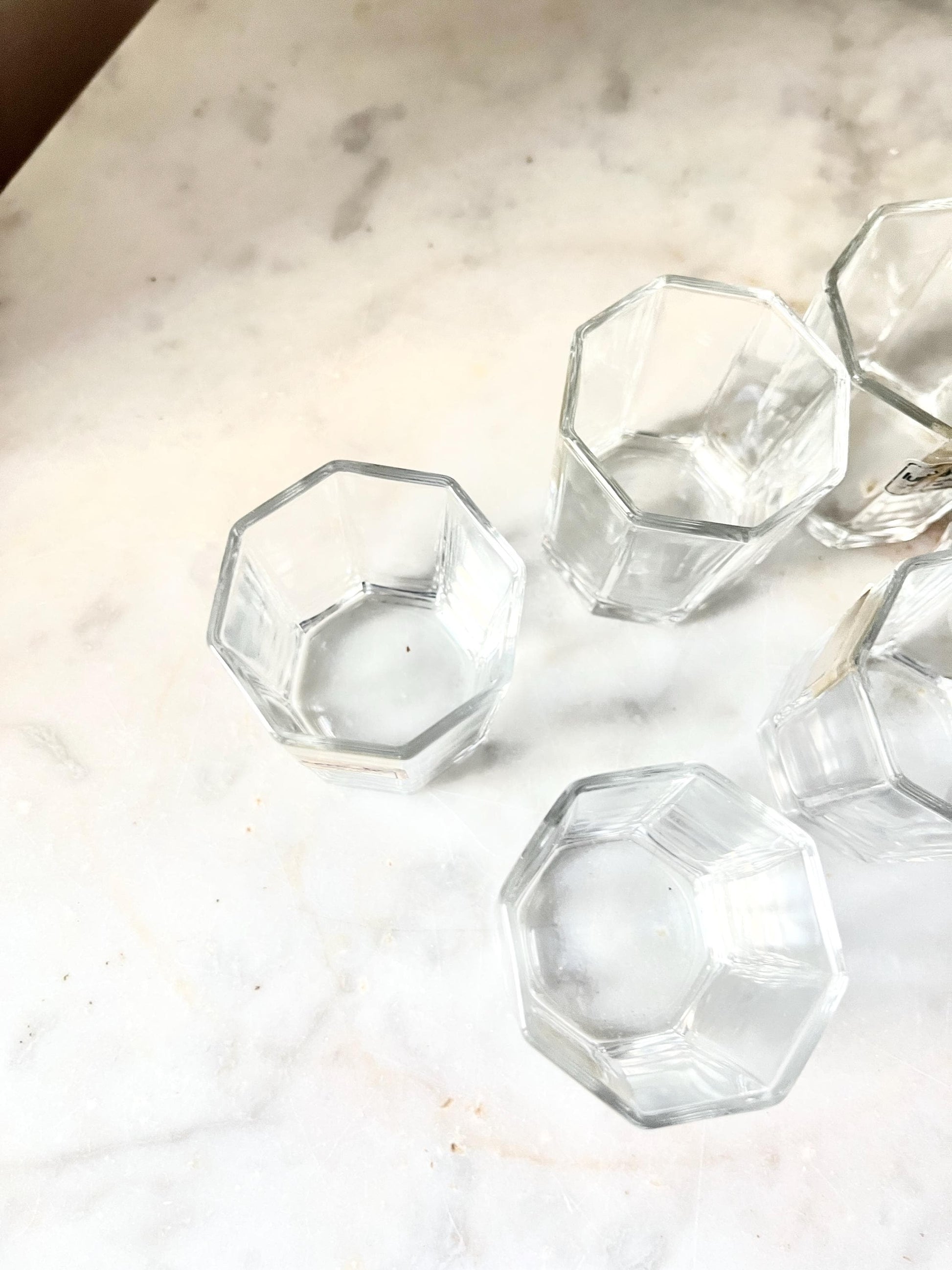 Set of 6 Hexagonal Shot Glasses by Luminarc, France, 1980s