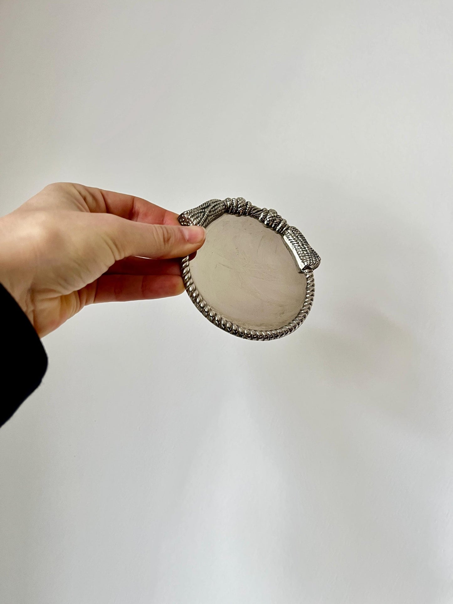 Set of 7 Silver-Plated Coasters, Rope Edge, 1960s