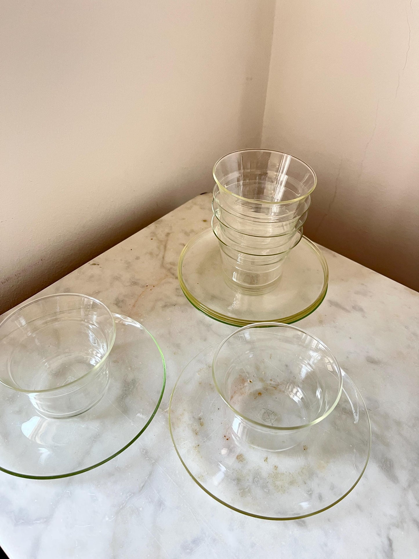 Set of 6 Jena Borosilicate Glass Tea Cups, Schott, GDR, 1960s