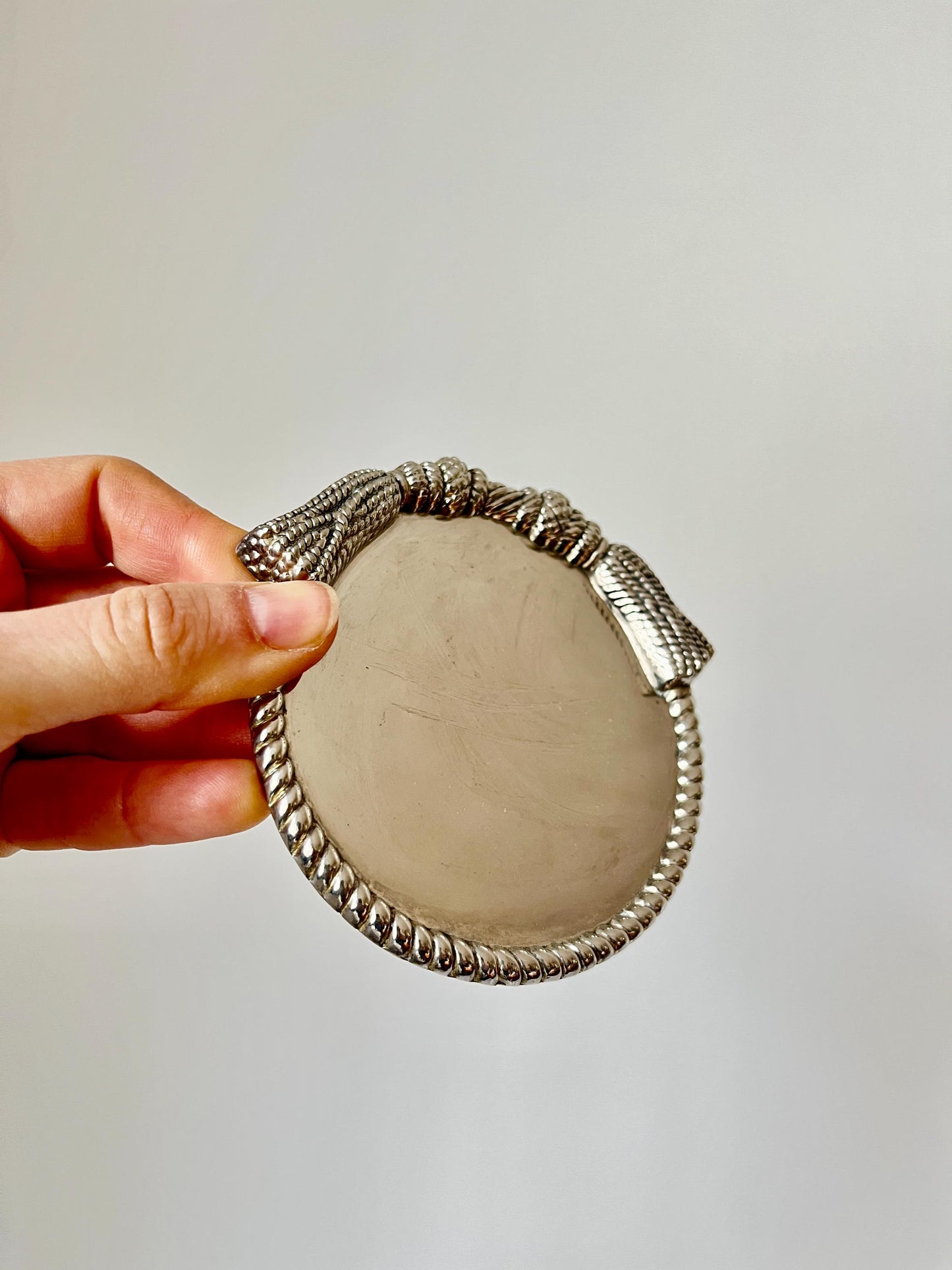 Set of 7 Silver-Plated Coasters, Rope Edge, 1960s
