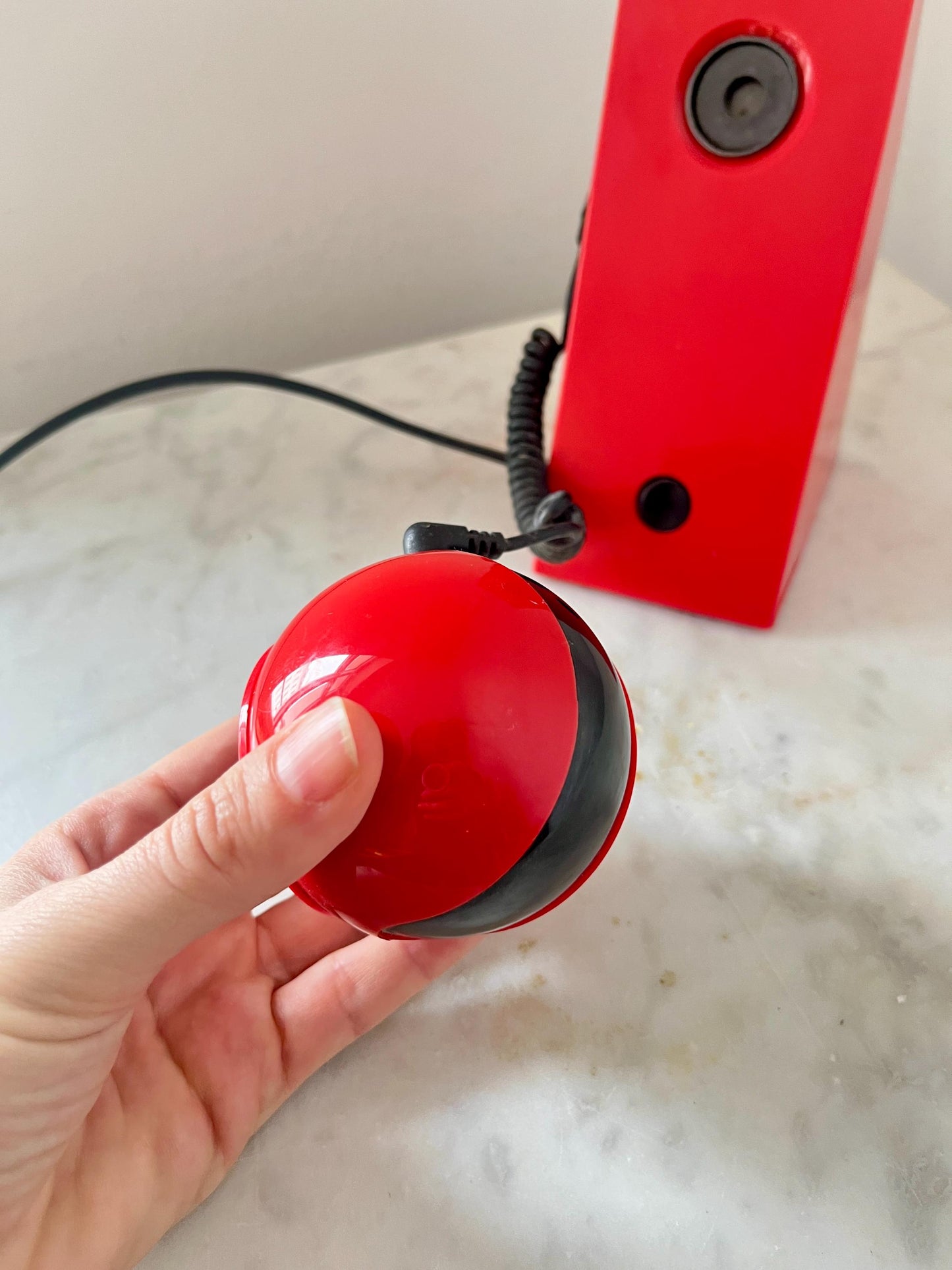 Brilliant Leuchten Space Age Magnetic Table Lamp, Red, Germany, 1980s