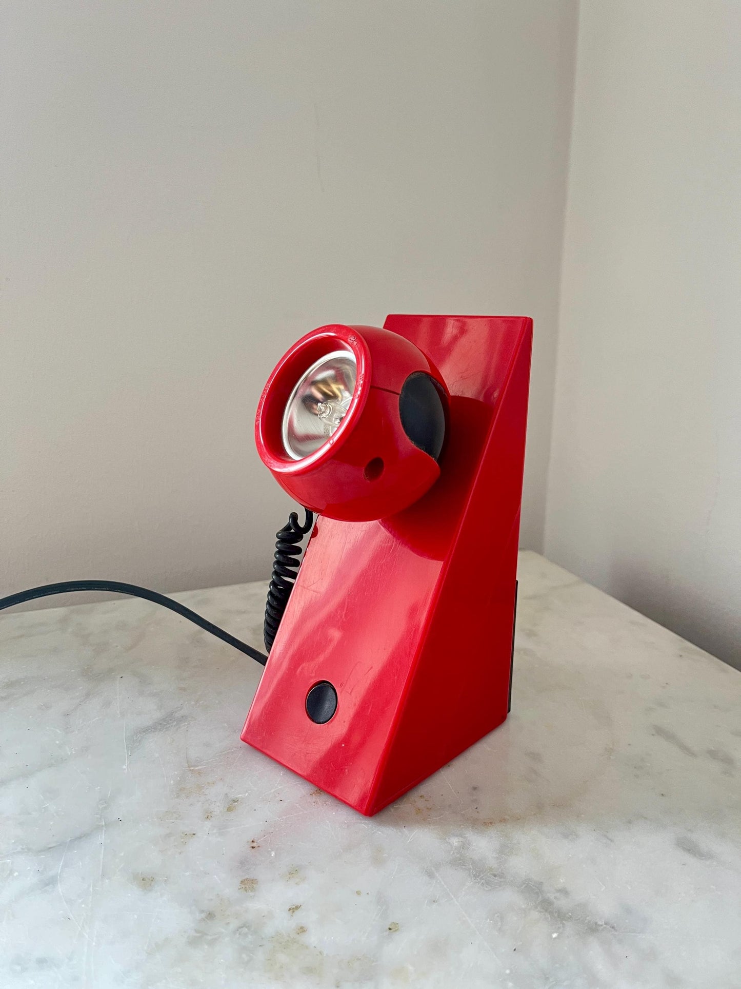 Brilliant Leuchten Space Age Magnetic Table Lamp, Red, Germany, 1980s