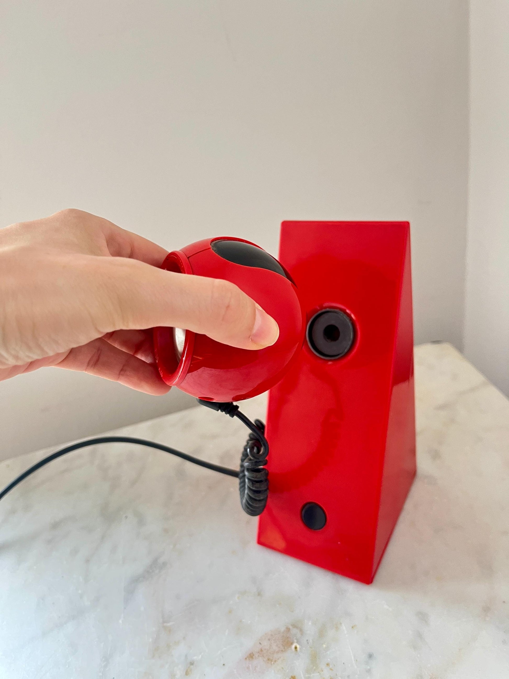 Brilliant Leuchten Space Age Magnetic Table Lamp, Red, Germany, 1980s