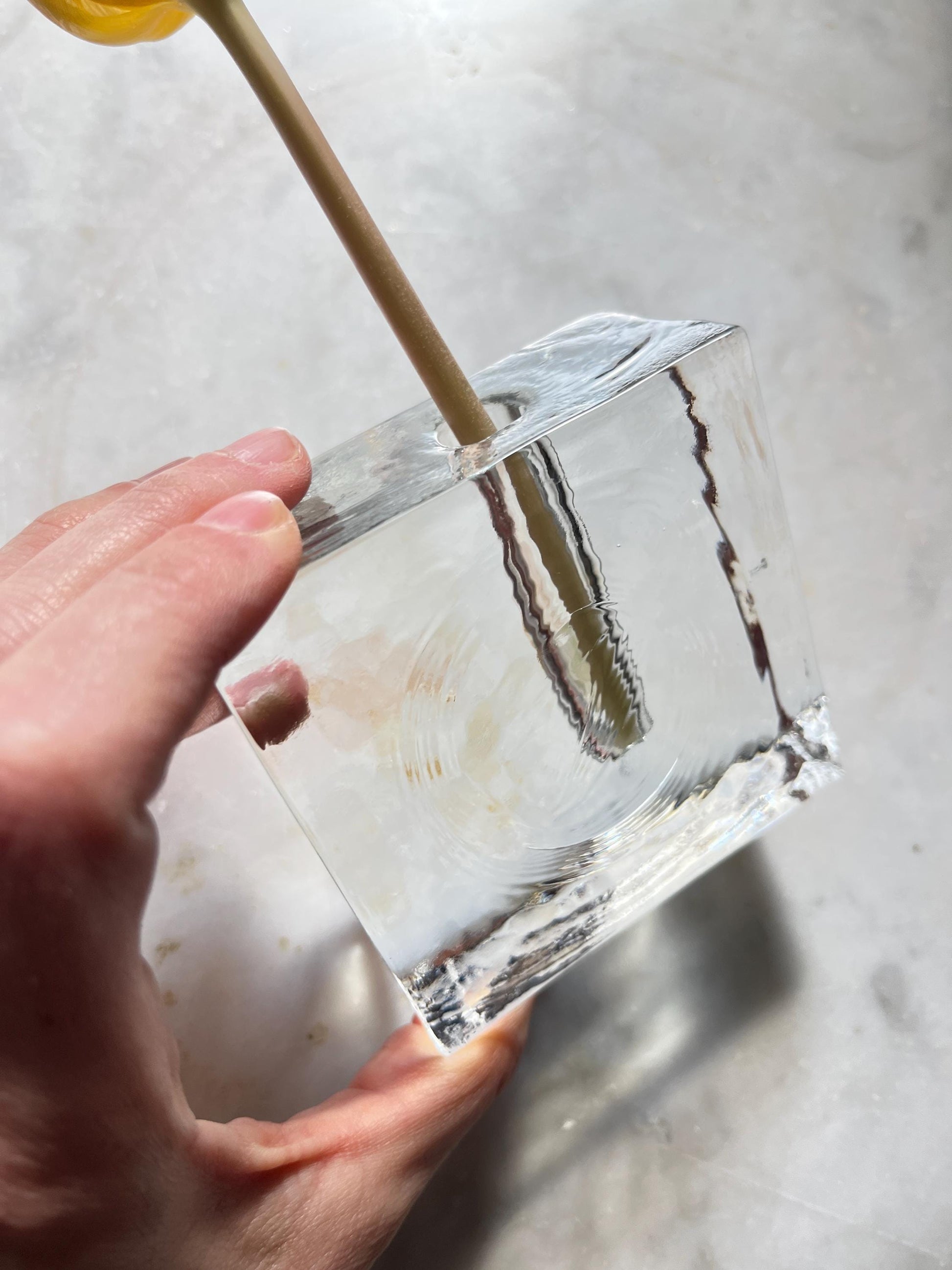 Ice-Block Glass Solifleur Vase, 1960s–70s