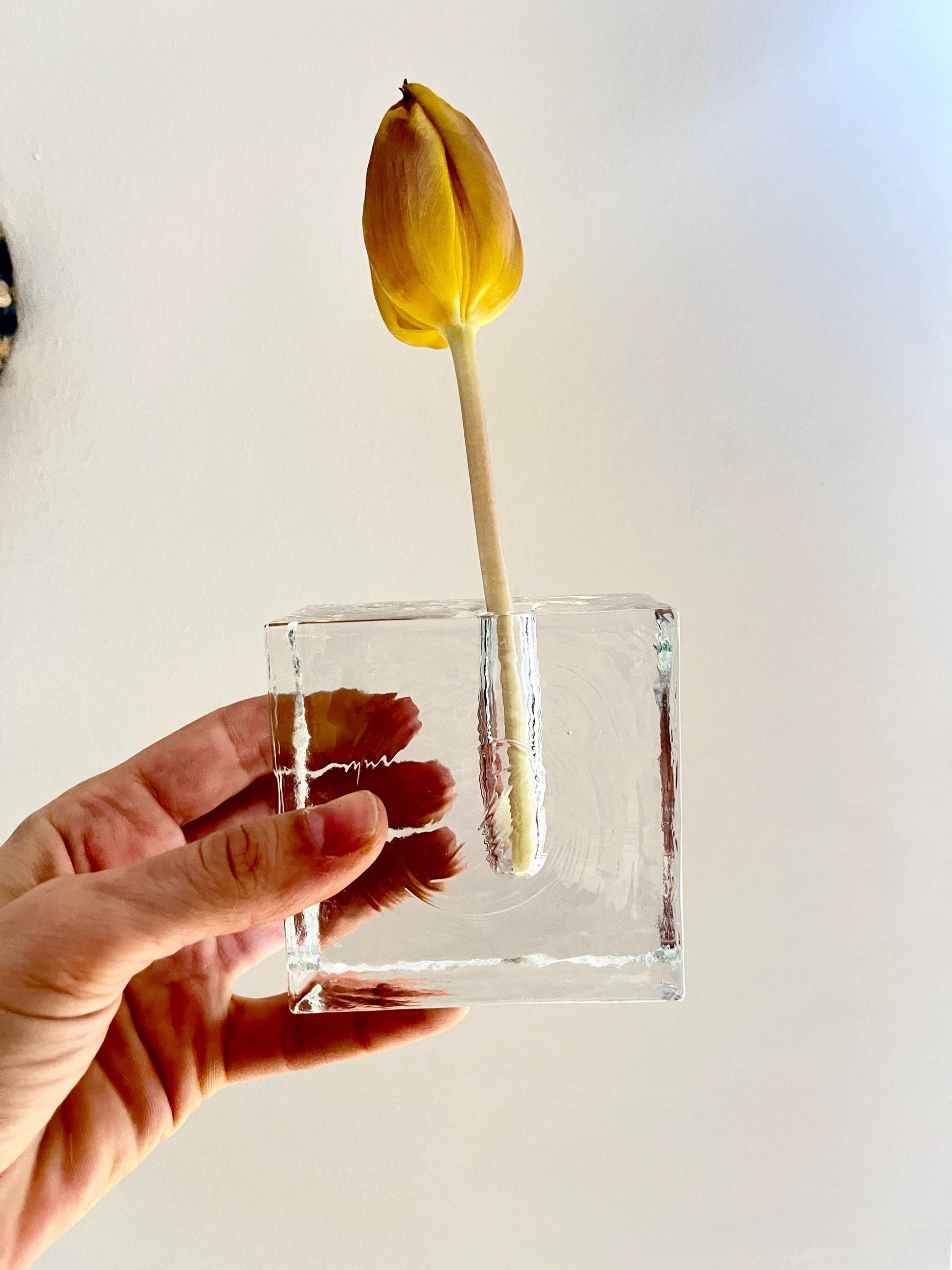 Ice-Block Glass Solifleur Vase, 1960s–70s