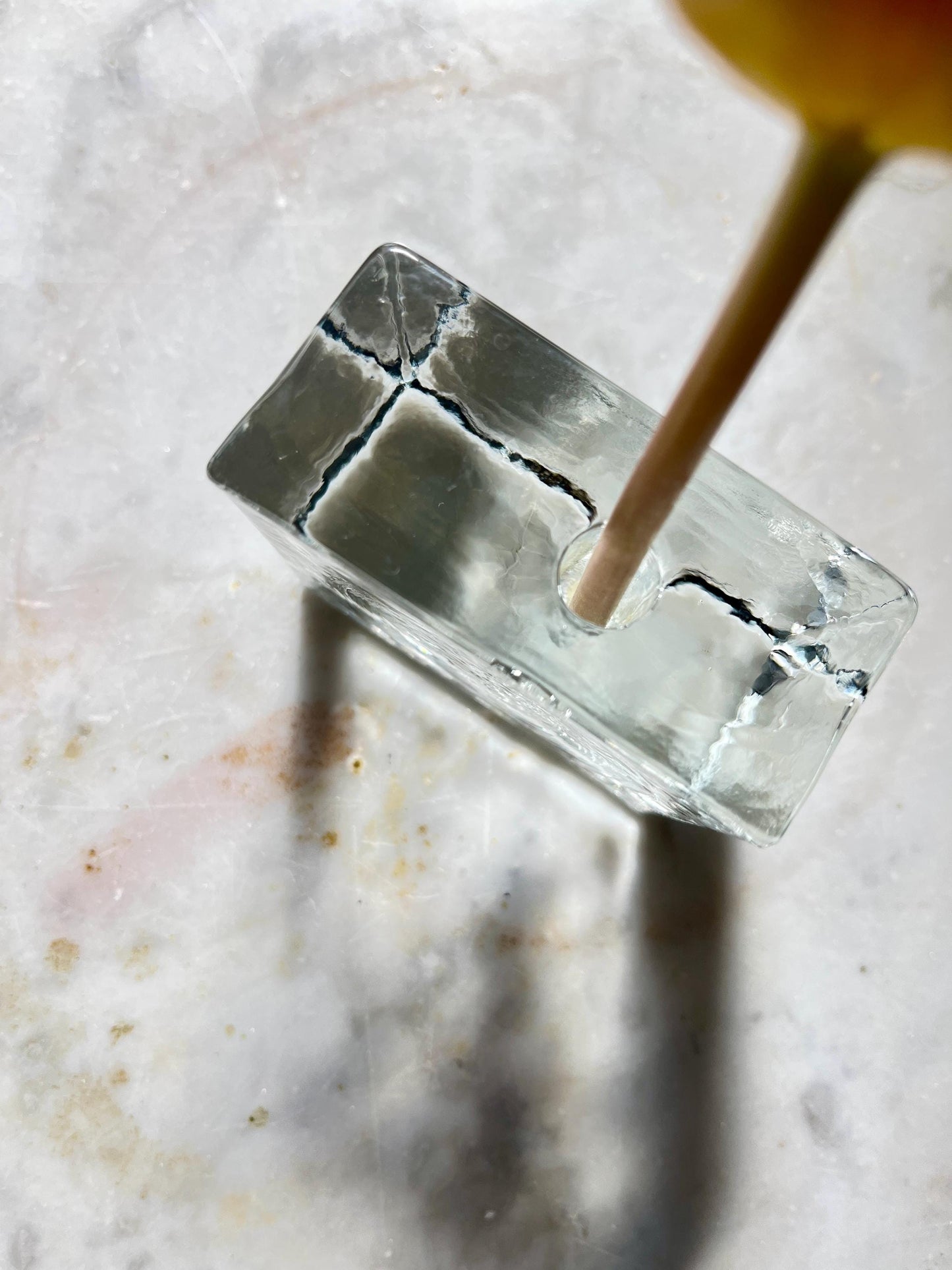 Ice-Block Glass Solifleur Vase, 1960s–70s