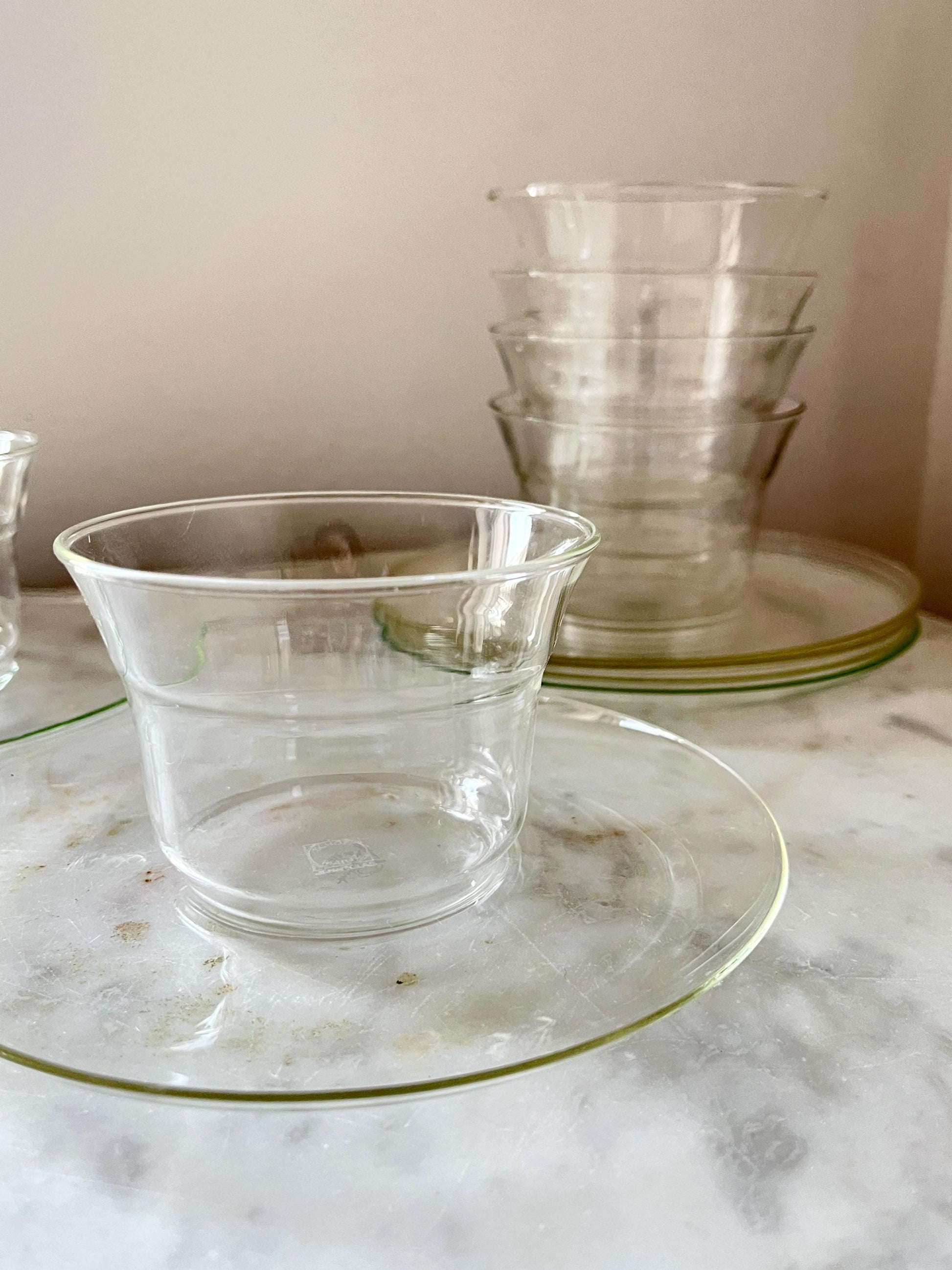 Set of 6 Jena Borosilicate Glass Tea Cups, Schott, GDR, 1960s