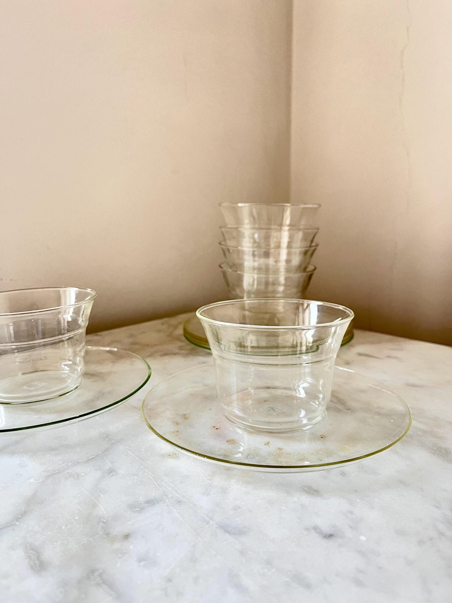 Set of 6 Jena Borosilicate Glass Tea Cups, Schott, GDR, 1960s