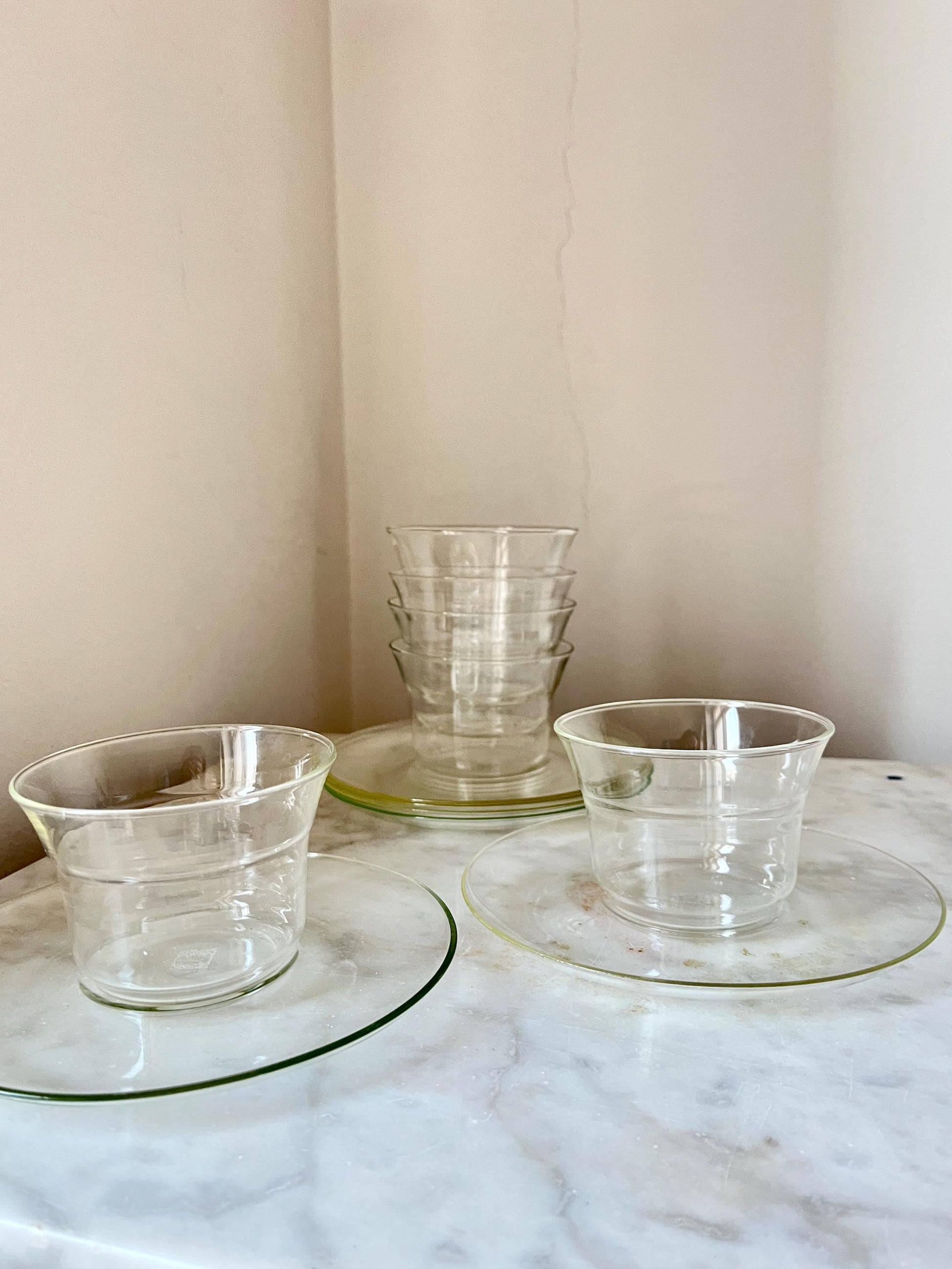 Set of 6 Jena Borosilicate Glass Tea Cups, Schott, GDR, 1960s