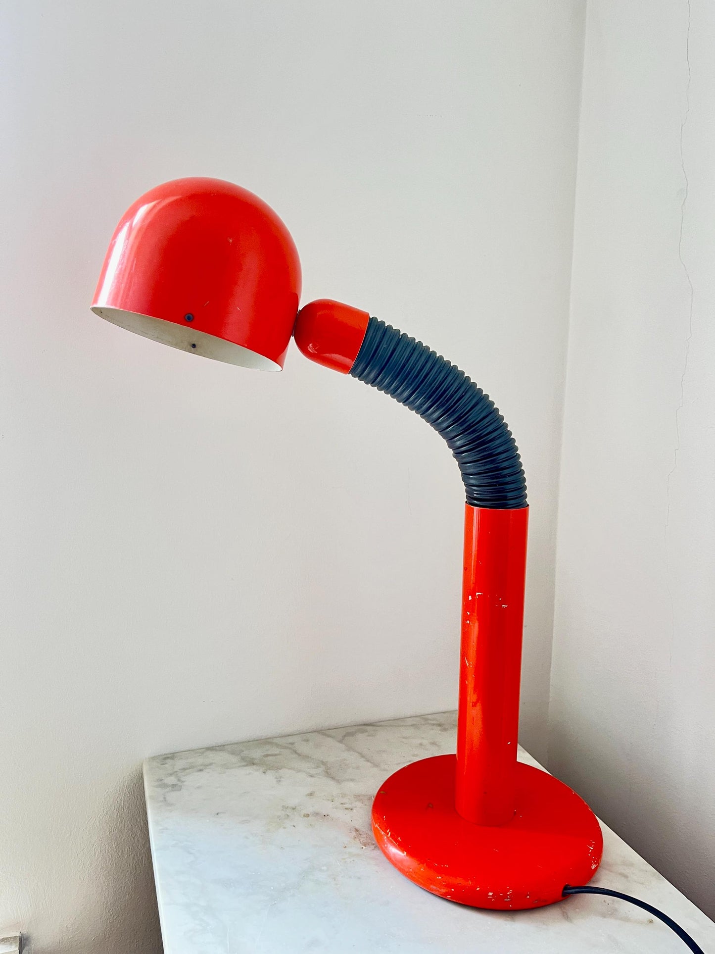 Space Age Orange Gooseneck Table Lamp, 1970s