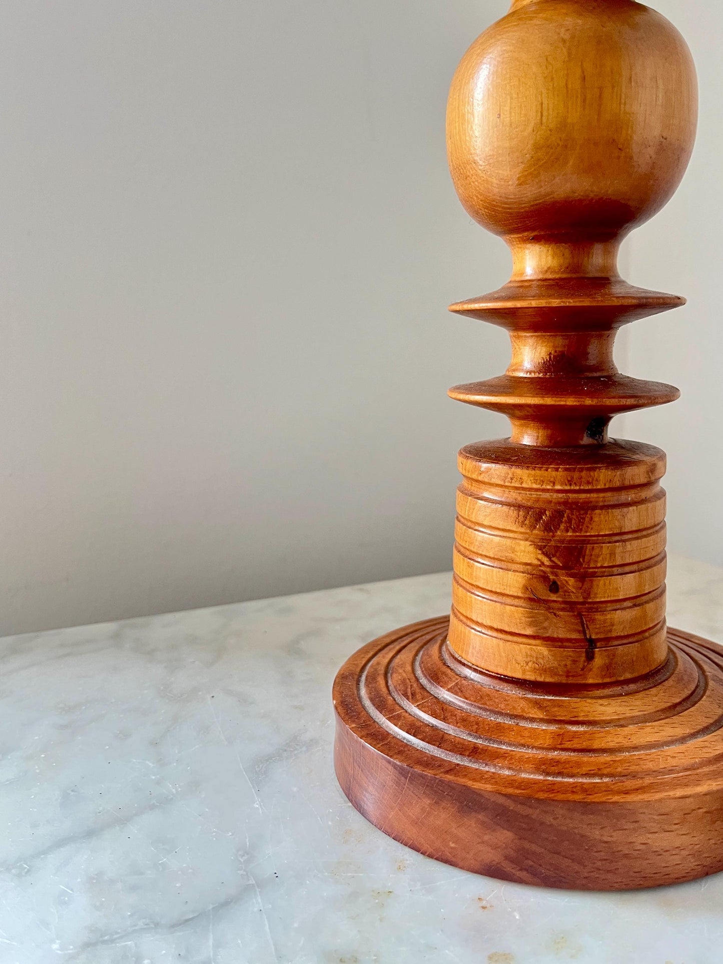 Scandinavian Three-Arm Wooden Candle Holder, Sweden, 1960s