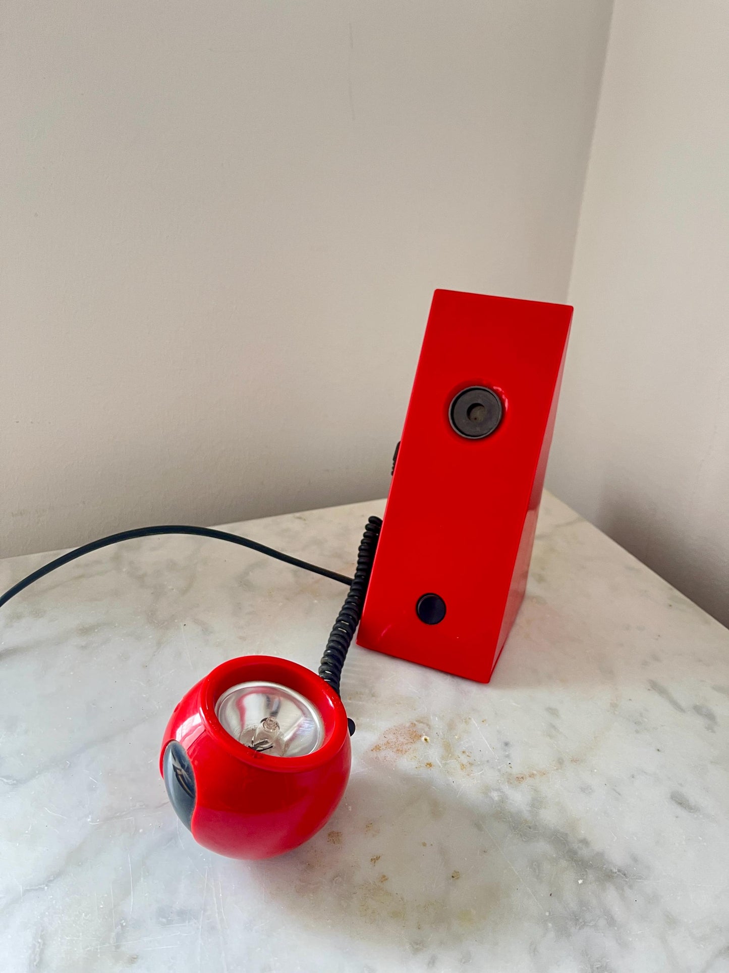 Brilliant Leuchten Space Age Magnetic Table Lamp, Red, Germany, 1980s
