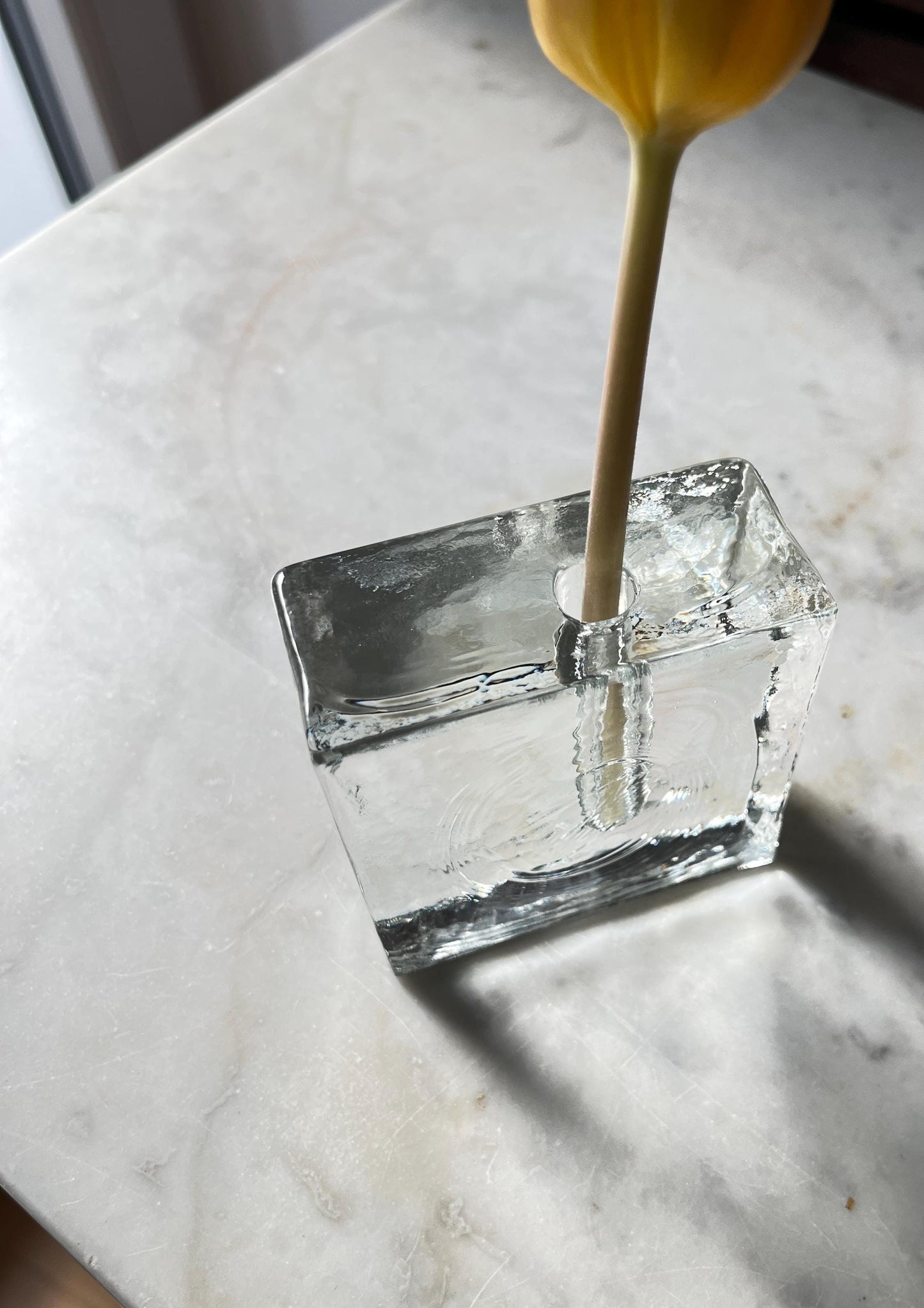 Ice-Block Glass Solifleur Vase, 1960s–70s