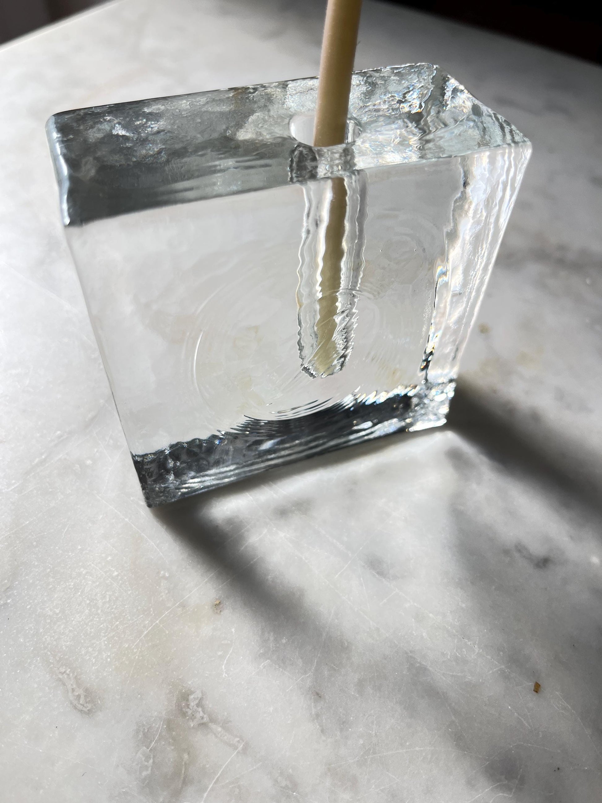 Ice-Block Glass Solifleur Vase, 1960s–70s