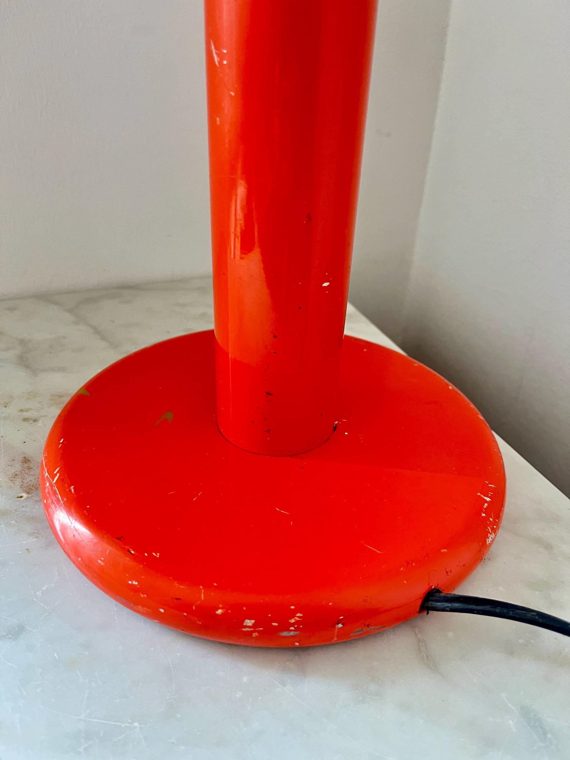 Space Age Orange Gooseneck Table Lamp, 1970s