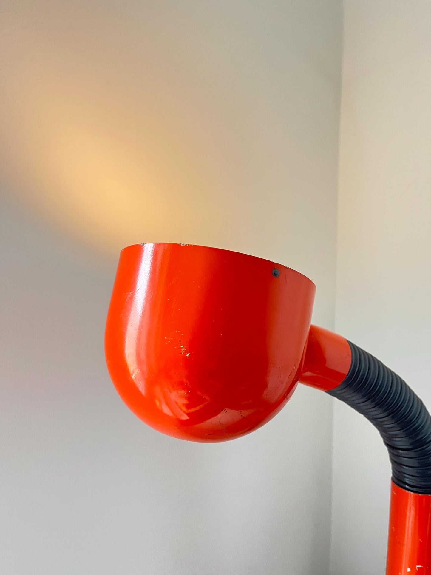 Space Age Orange Gooseneck Table Lamp, 1970s