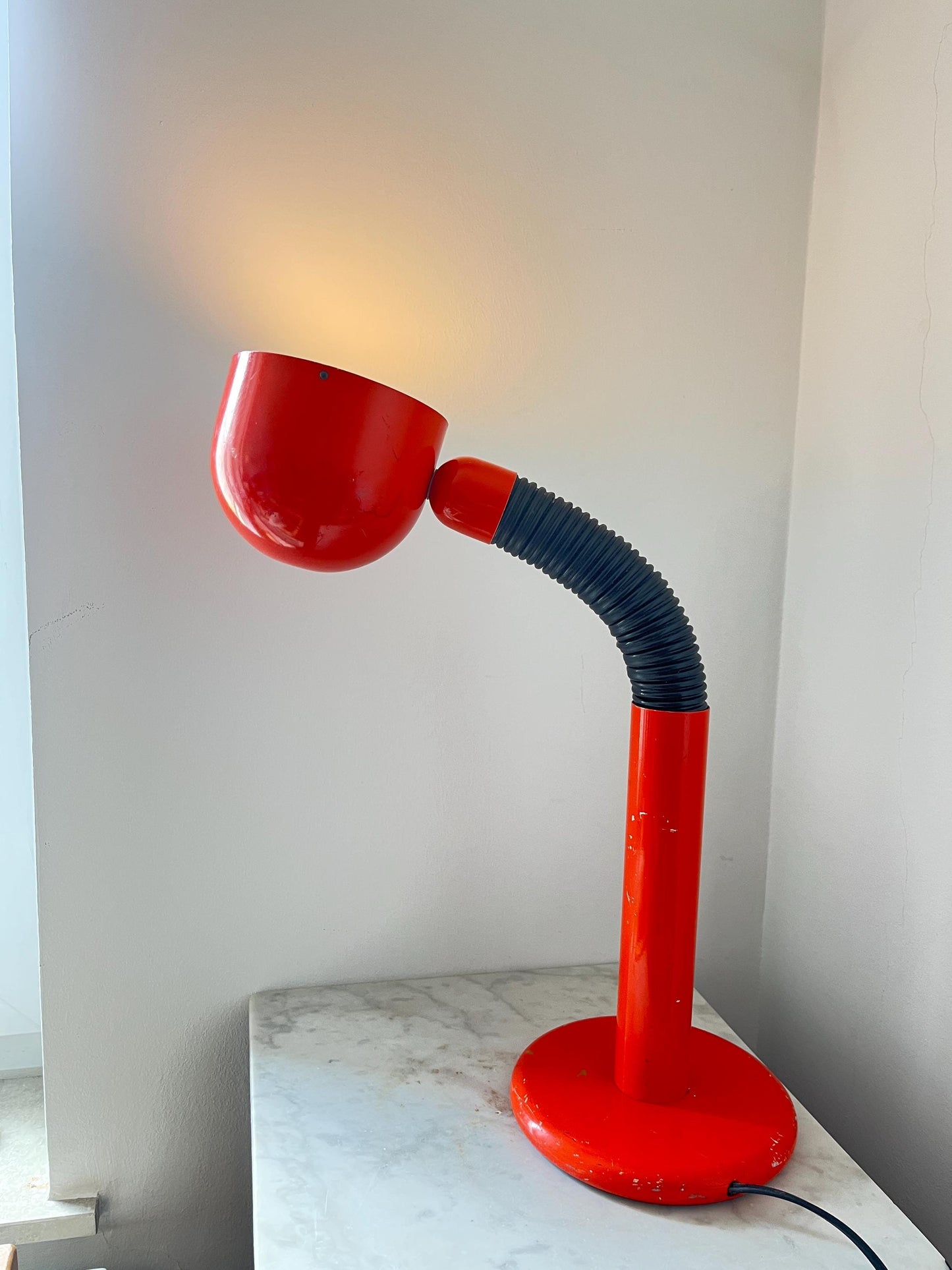Space Age Orange Gooseneck Table Lamp, 1970s