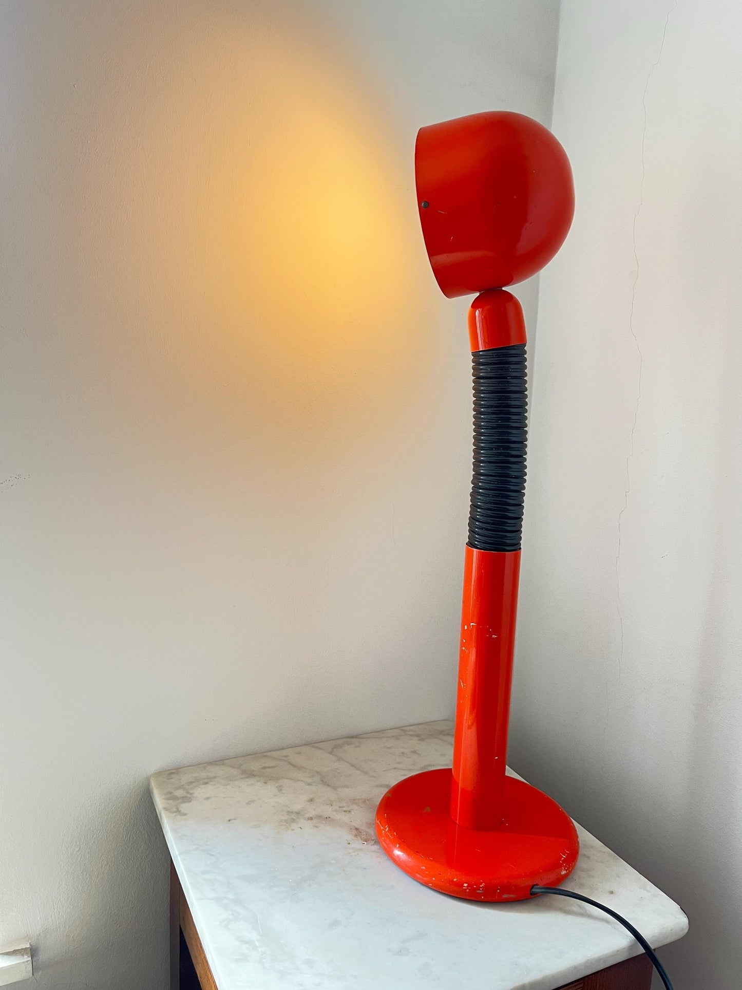 Space Age Orange Gooseneck Table Lamp, 1970s