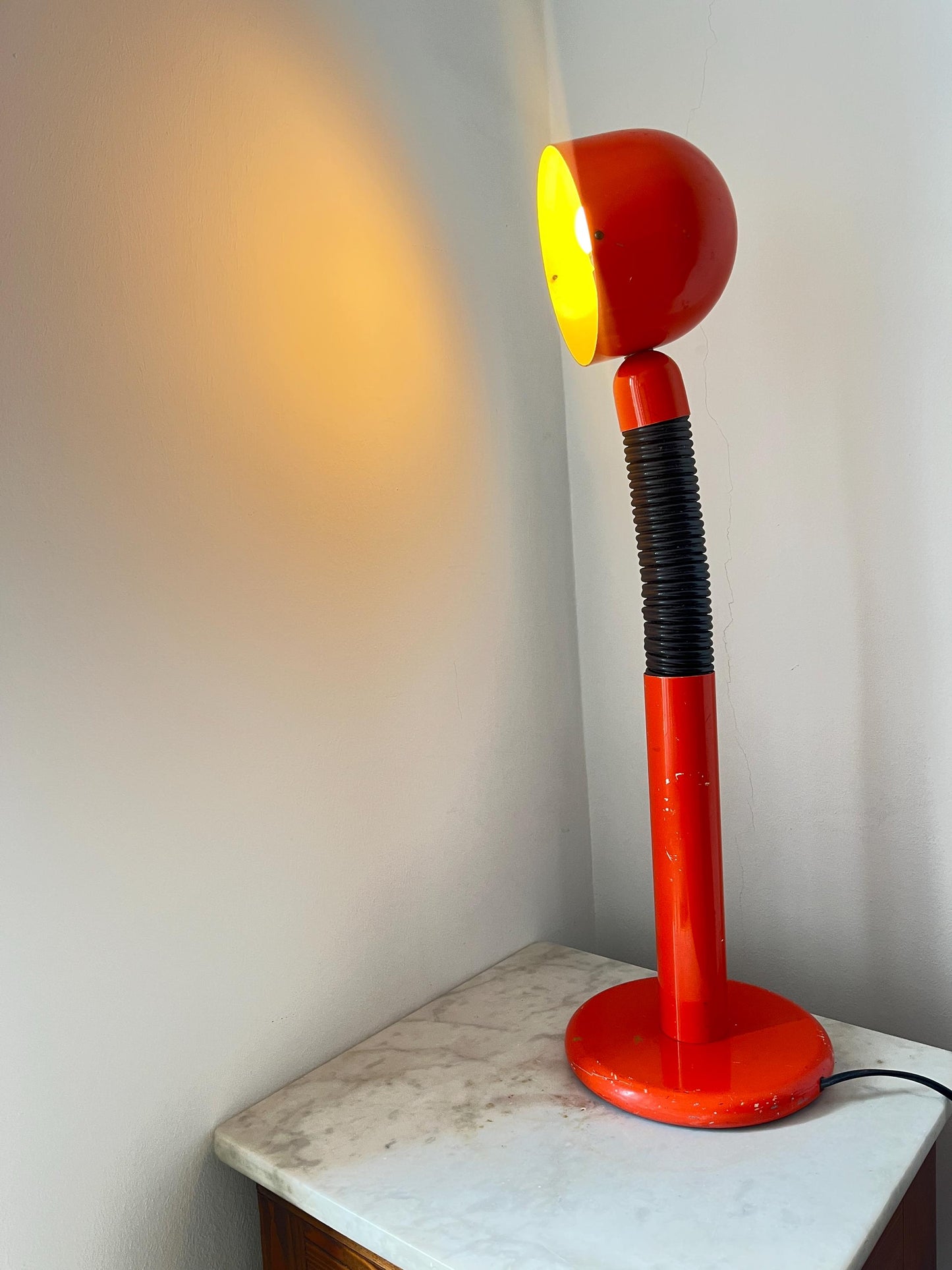 Space Age Orange Gooseneck Table Lamp, 1970s
