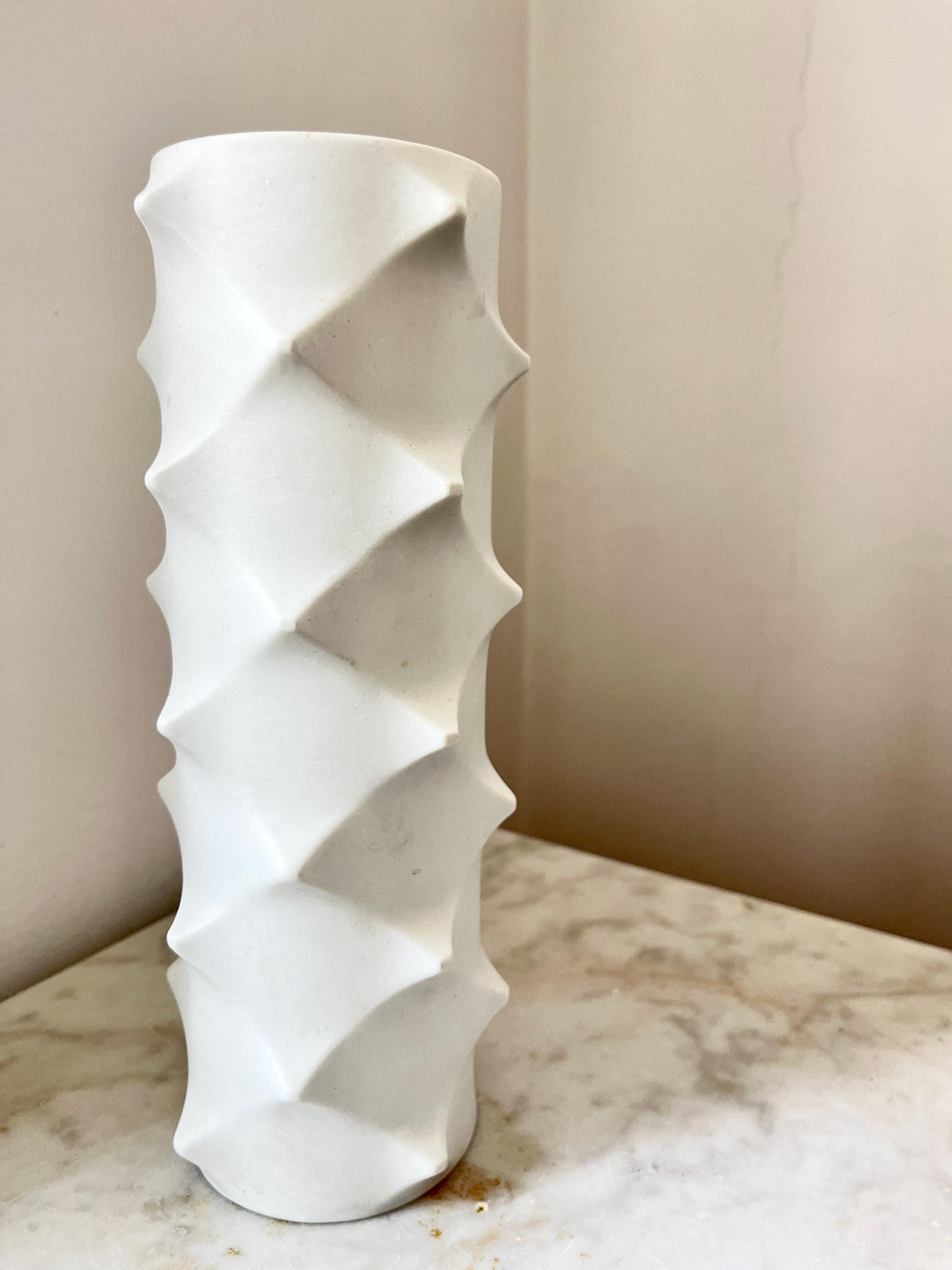 Scherzer 'Spike 501' Op Art Bisque Porcelain Vase, Germany, 1970s