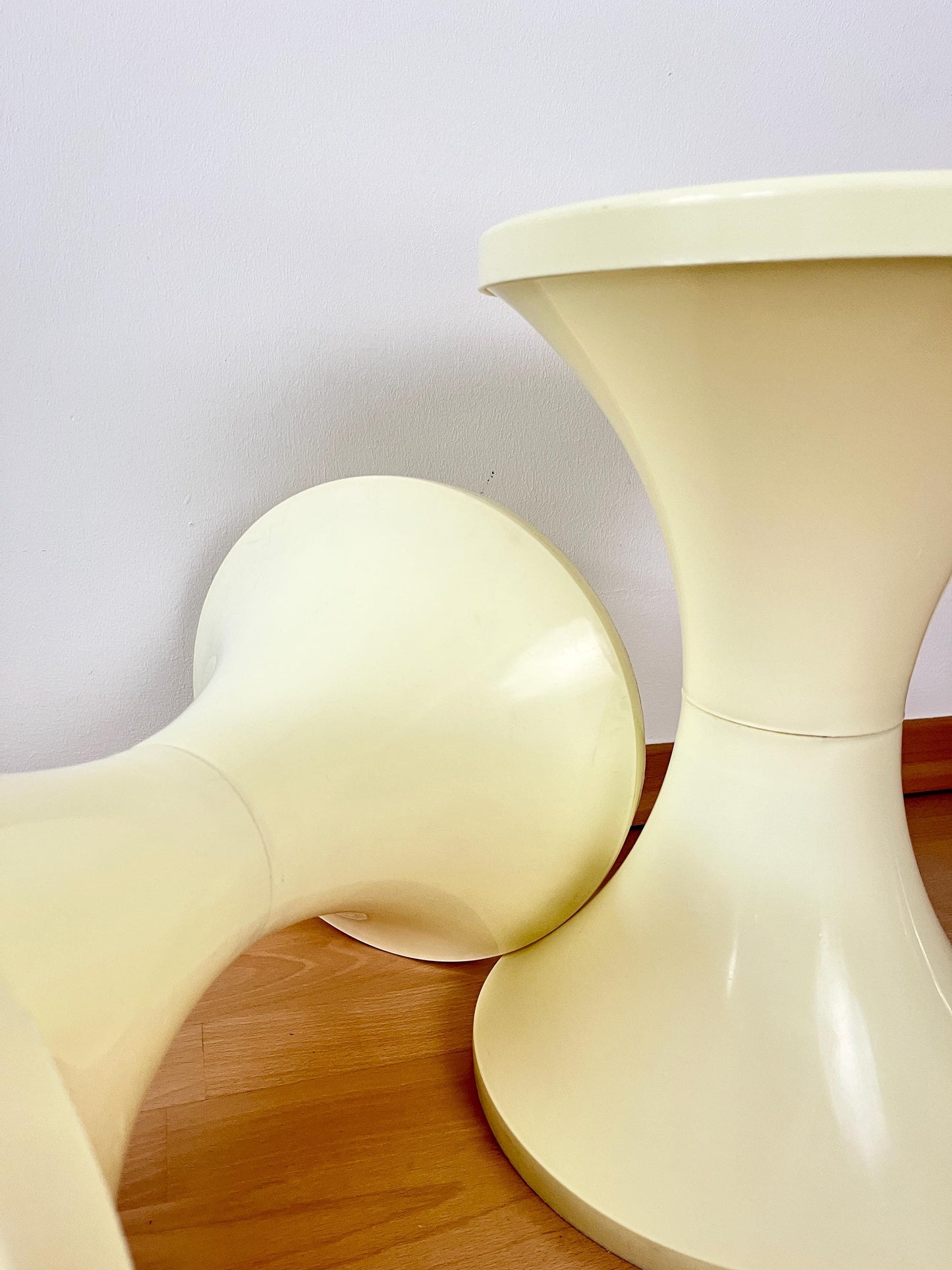 GDR Space Age Tulip Storage Stool, Butter Yellow, 1970s